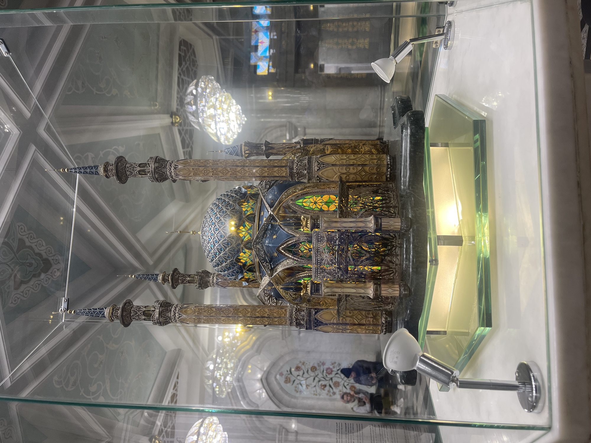 Kul Sharif Mosque model displayed in glass case, Kazan