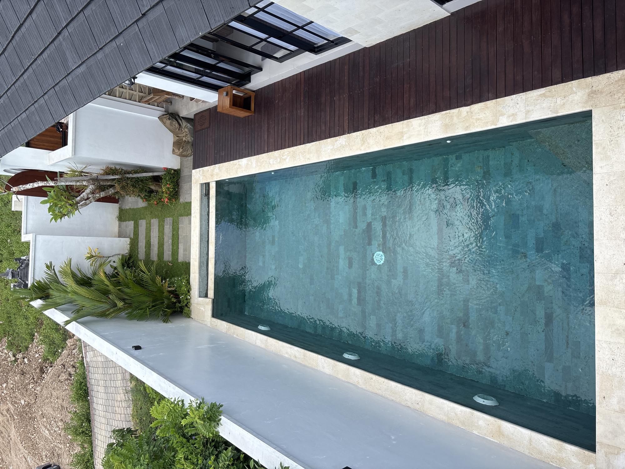 Swimming pool area documented in Ungasan, Indonesia morning session