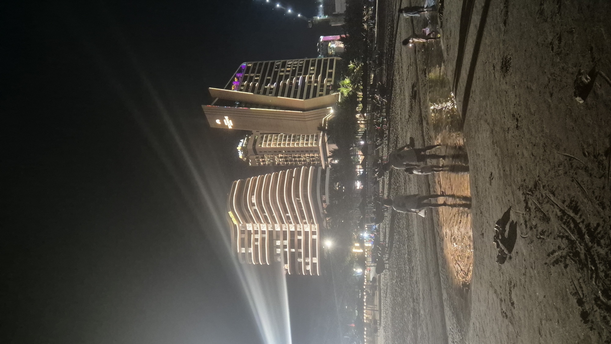 Nighttime beach life documented across Da Nang's tourist waterfront