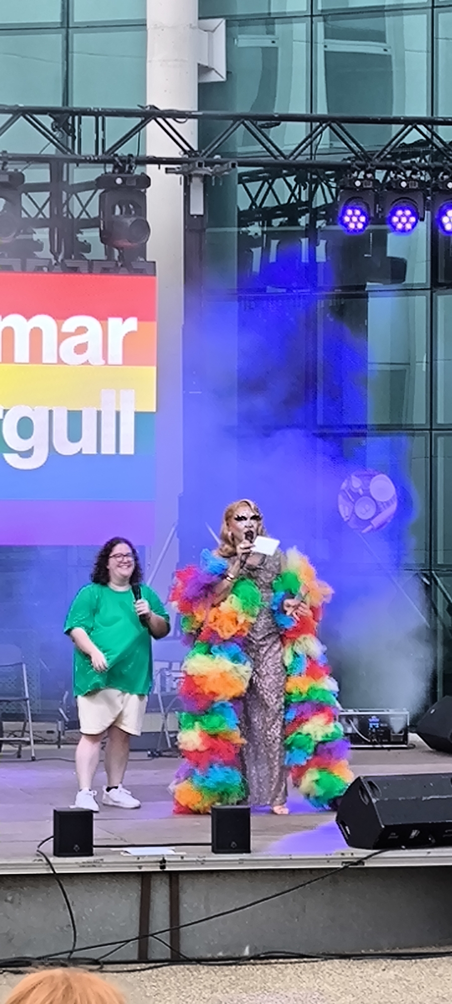 Pride rally on stage in Ripollet, Spain