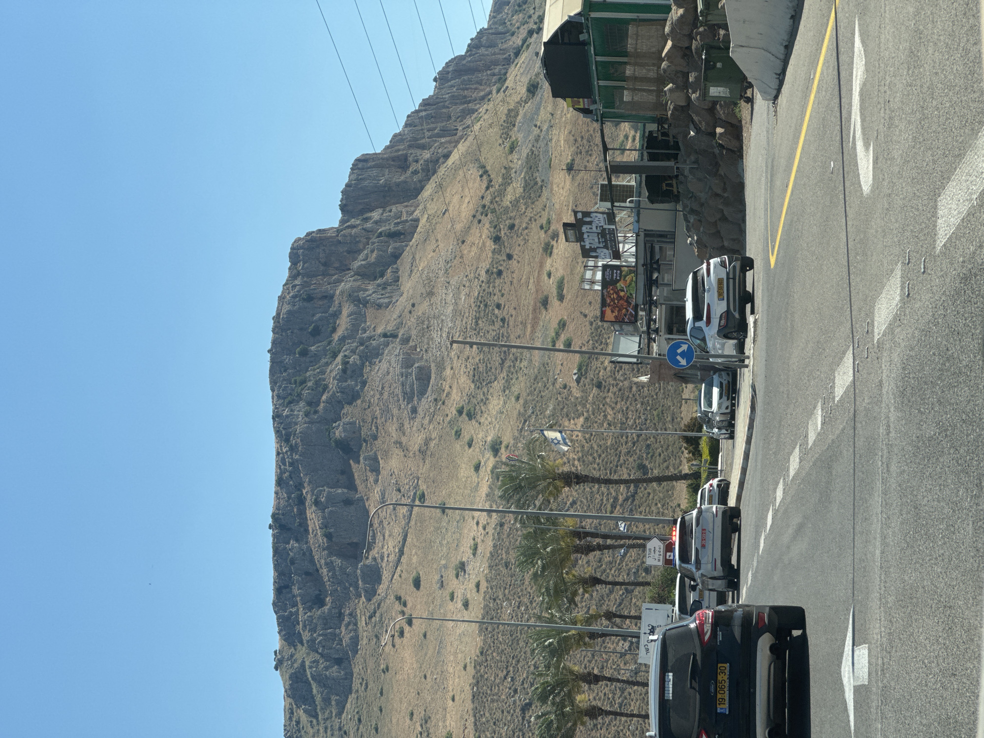 Regular traffic flows on Emek HaYarden highway toward Nof Ginnosar