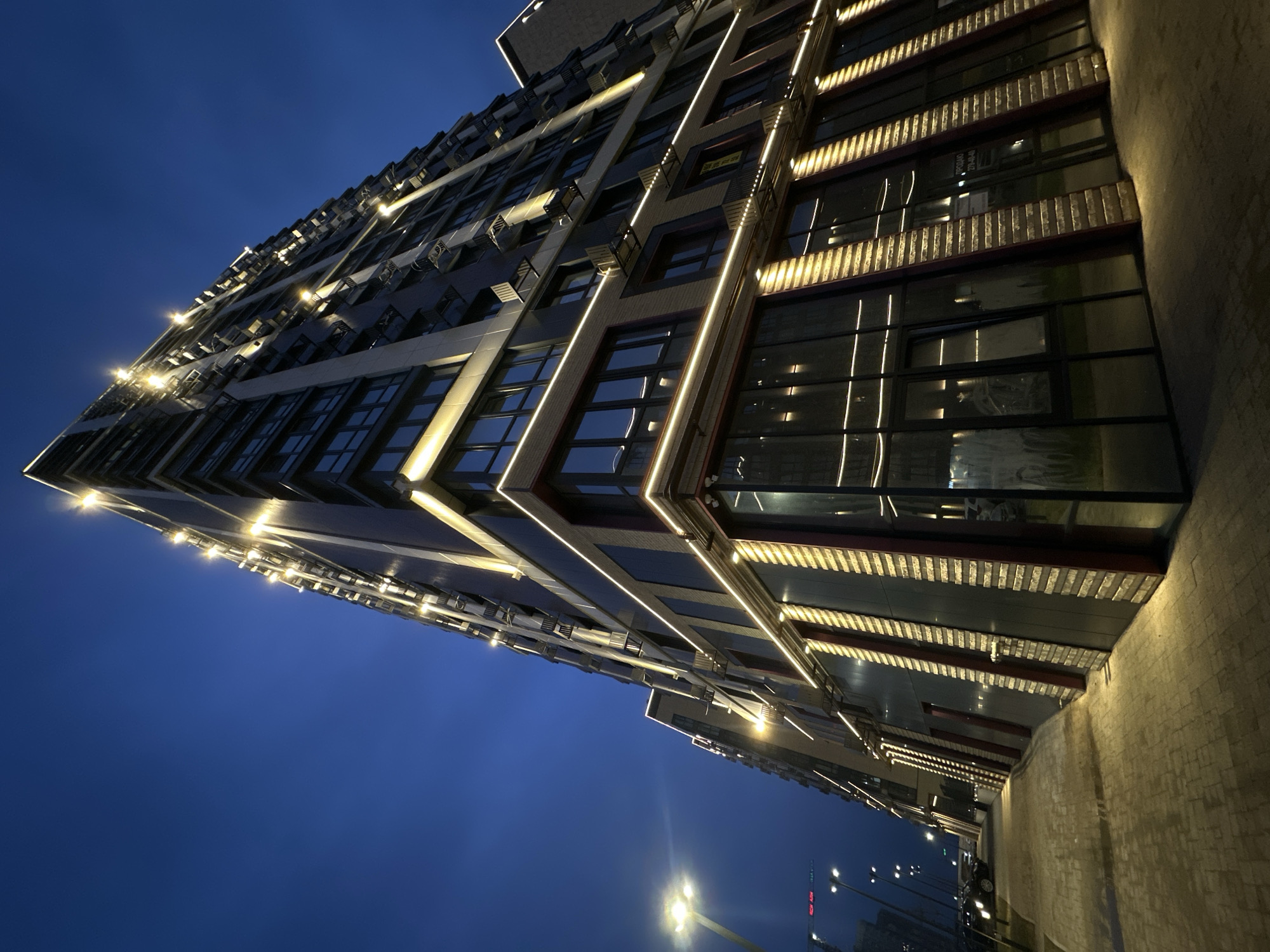 Nighttime documentation of modern residential buildings in Rostov-on-Don