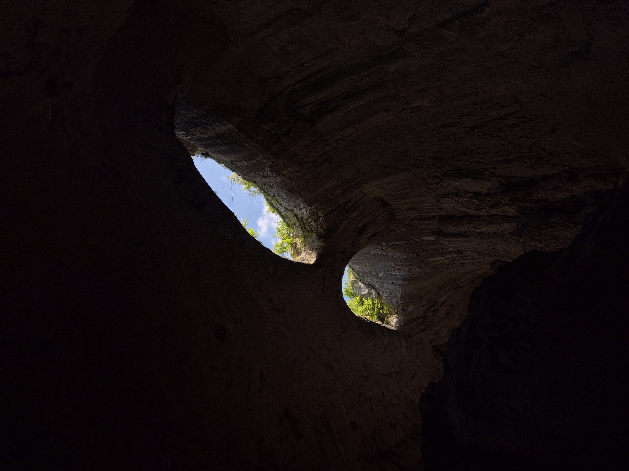 Devetashka Cave interior documented showing natural ceiling openings