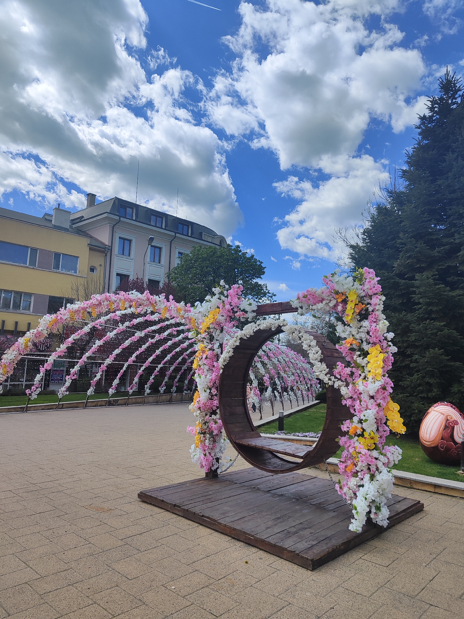 Spring morning park visit documented in Sliven, Bulgaria