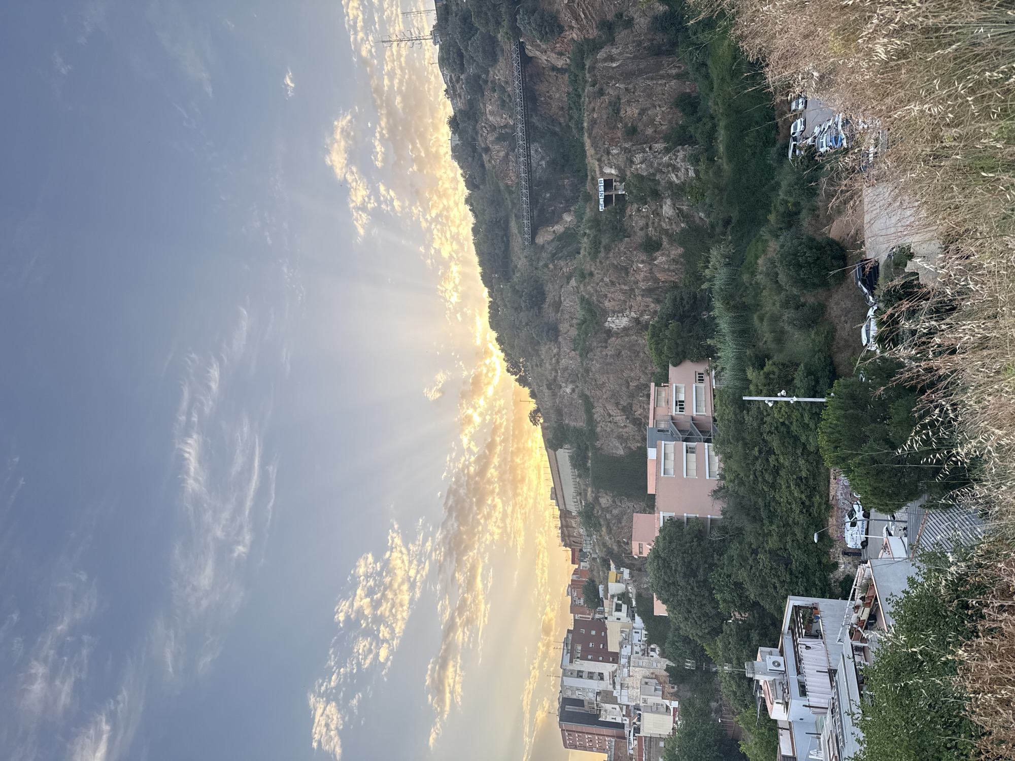 Evening Barcelona hillside walk from neighborhoods to Collserola Park
