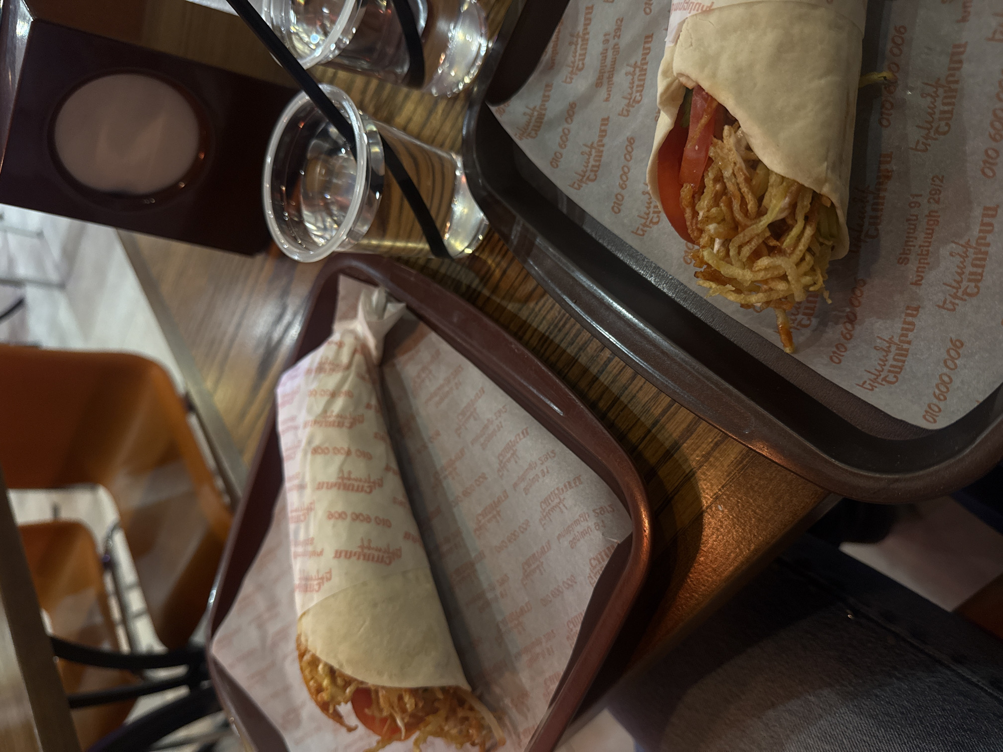 Meal service documented at Yerevan restaurant