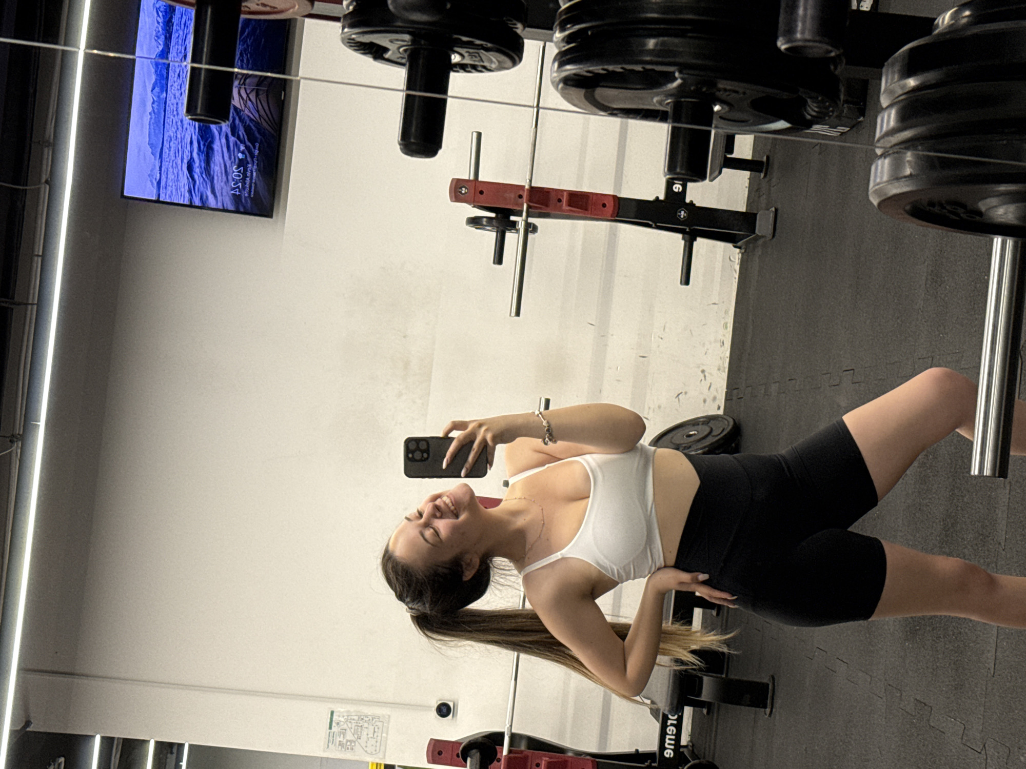 Couple captures gym selfies in Sofia fitness facility