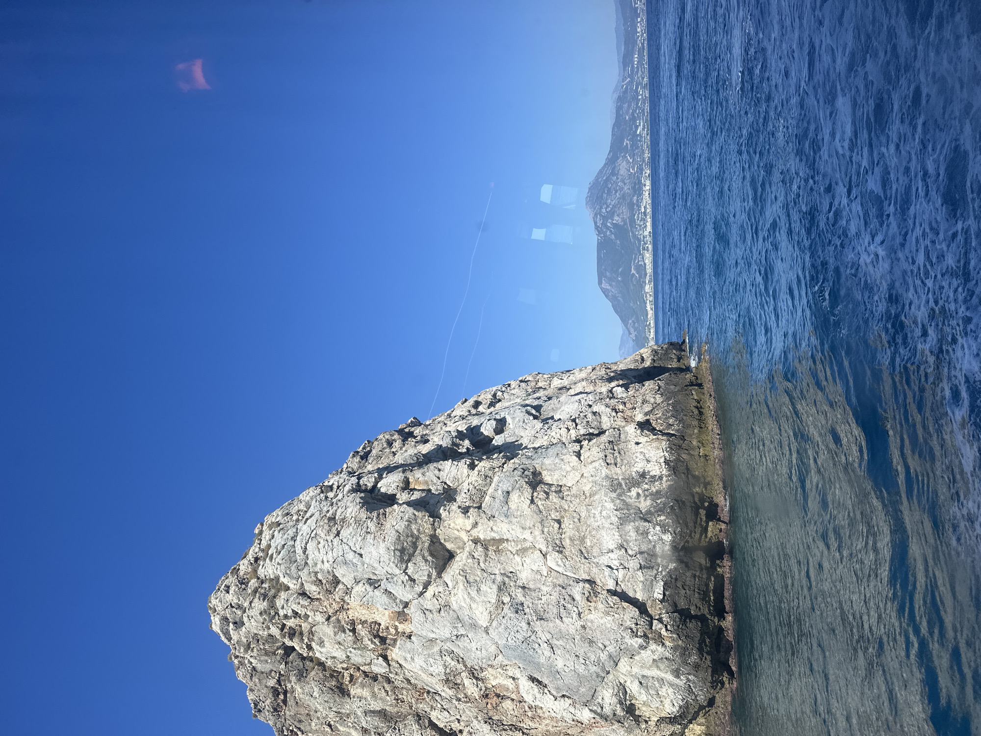 Rocky sea formation off the Alanya coastline, summer afternoon