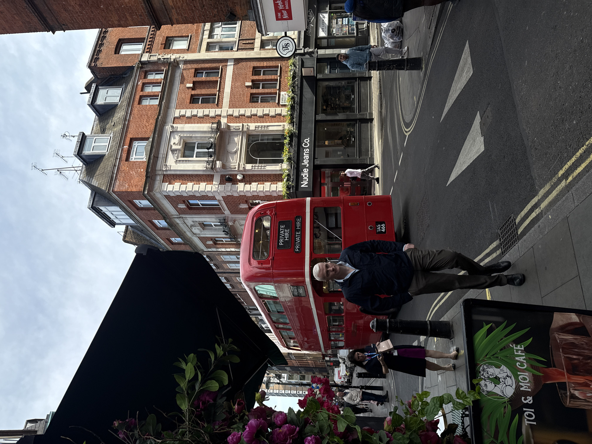 Private hire double-decker bus spotted on London street