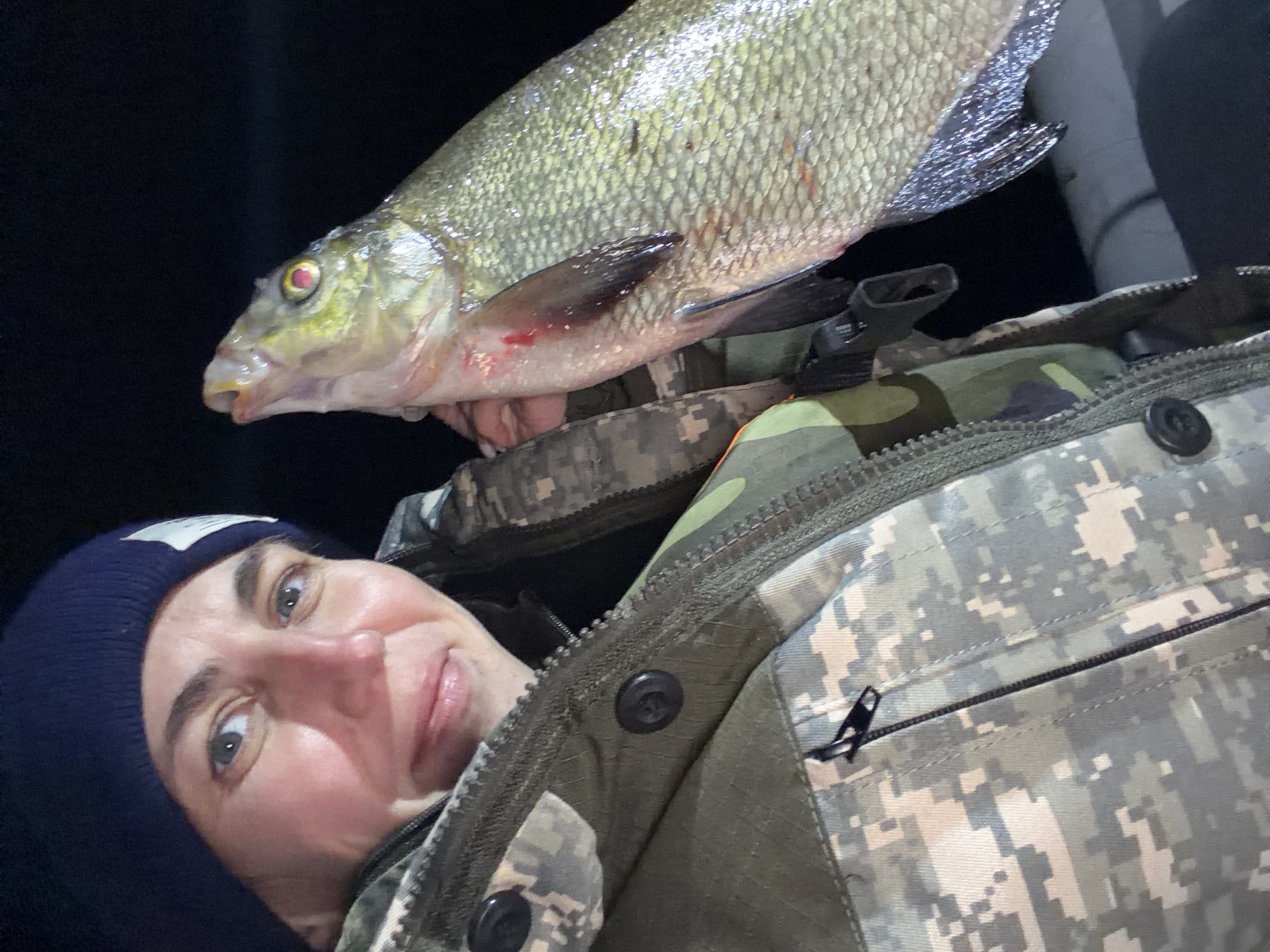 Big fish caught on a night boat trip near Chaikovsky