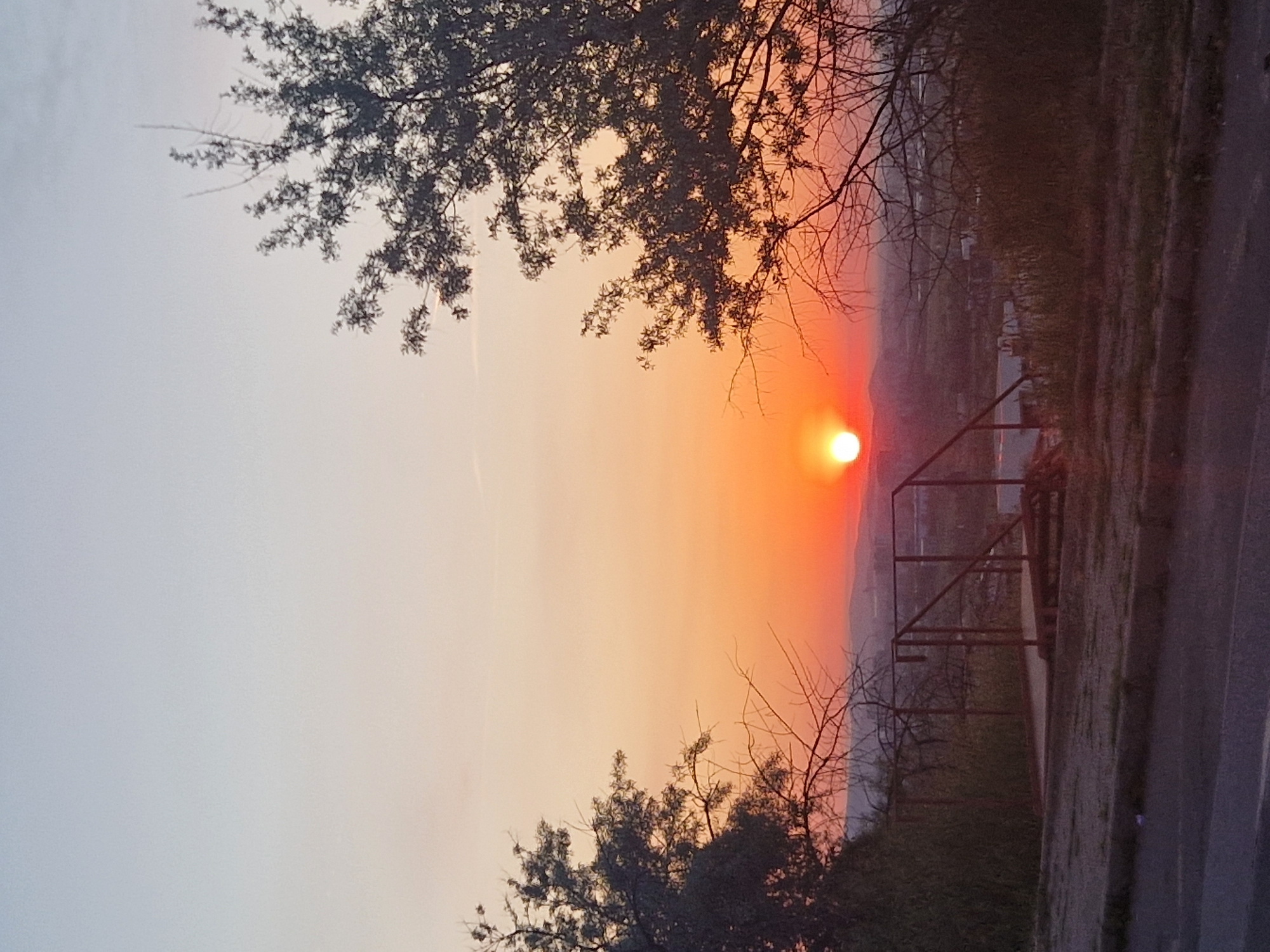 Sunset observed over cityscape in Bogomilovo, Bulgaria