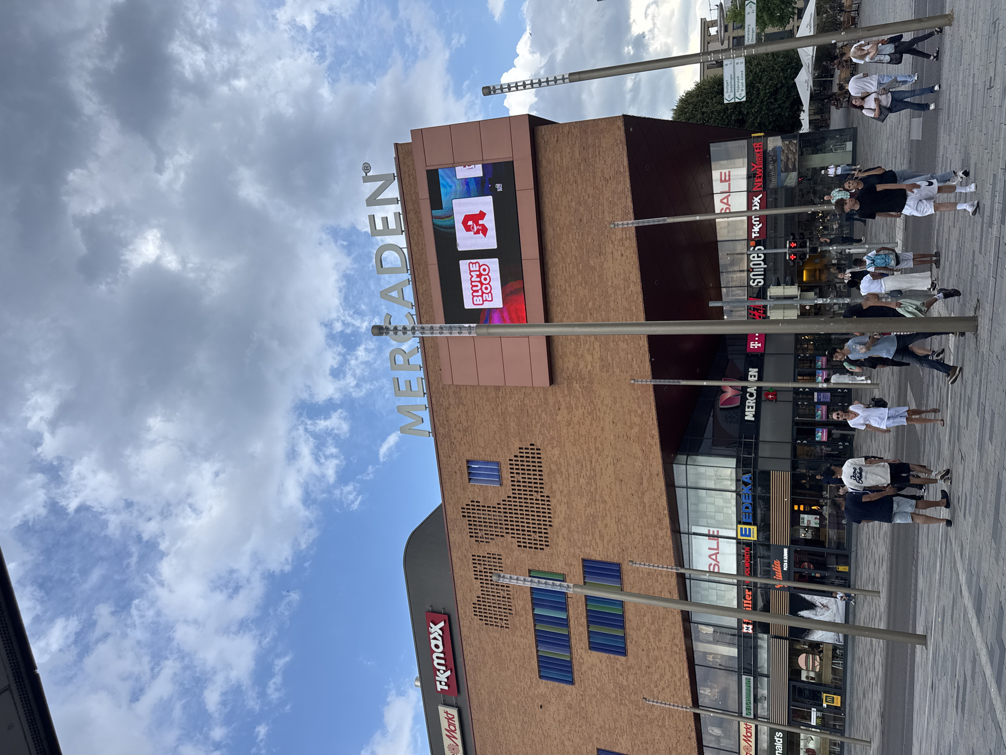 Street-level views of Böblingen's Mercaden shopping center
