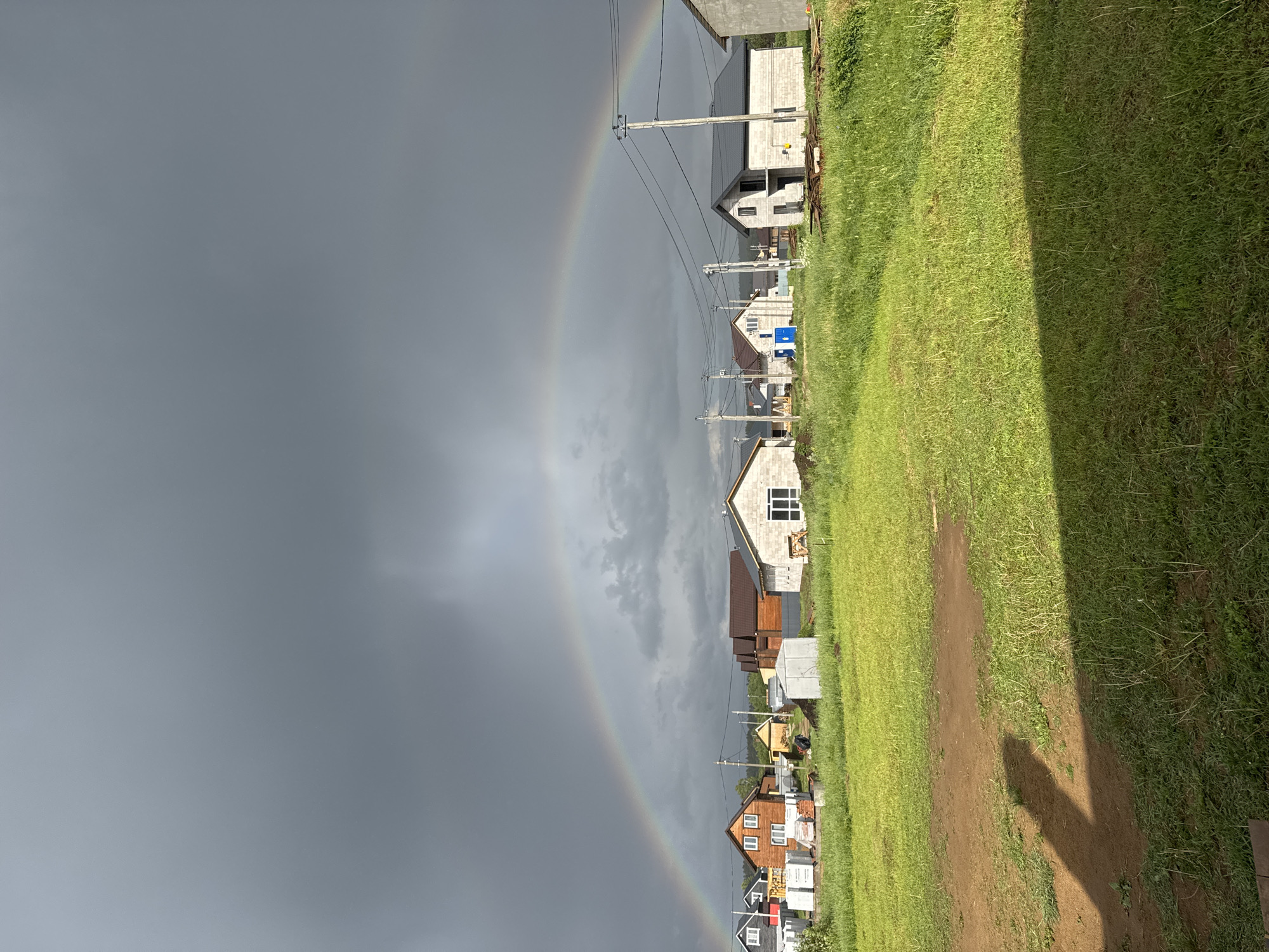 Double rainbows and hailstorm captivate residents in Ферма, Russia