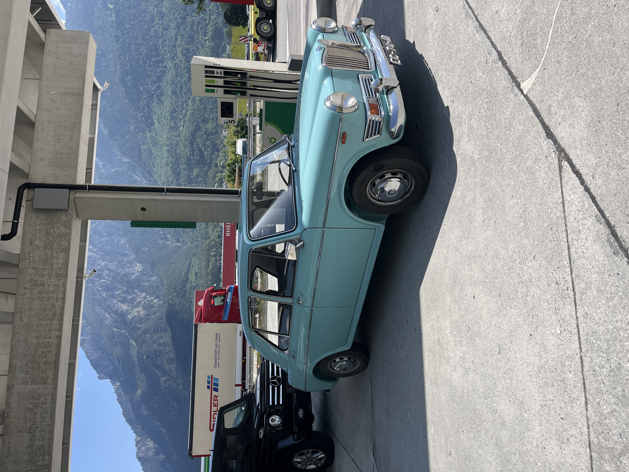 Highway rest stop activity observed in Rans, Switzerland
