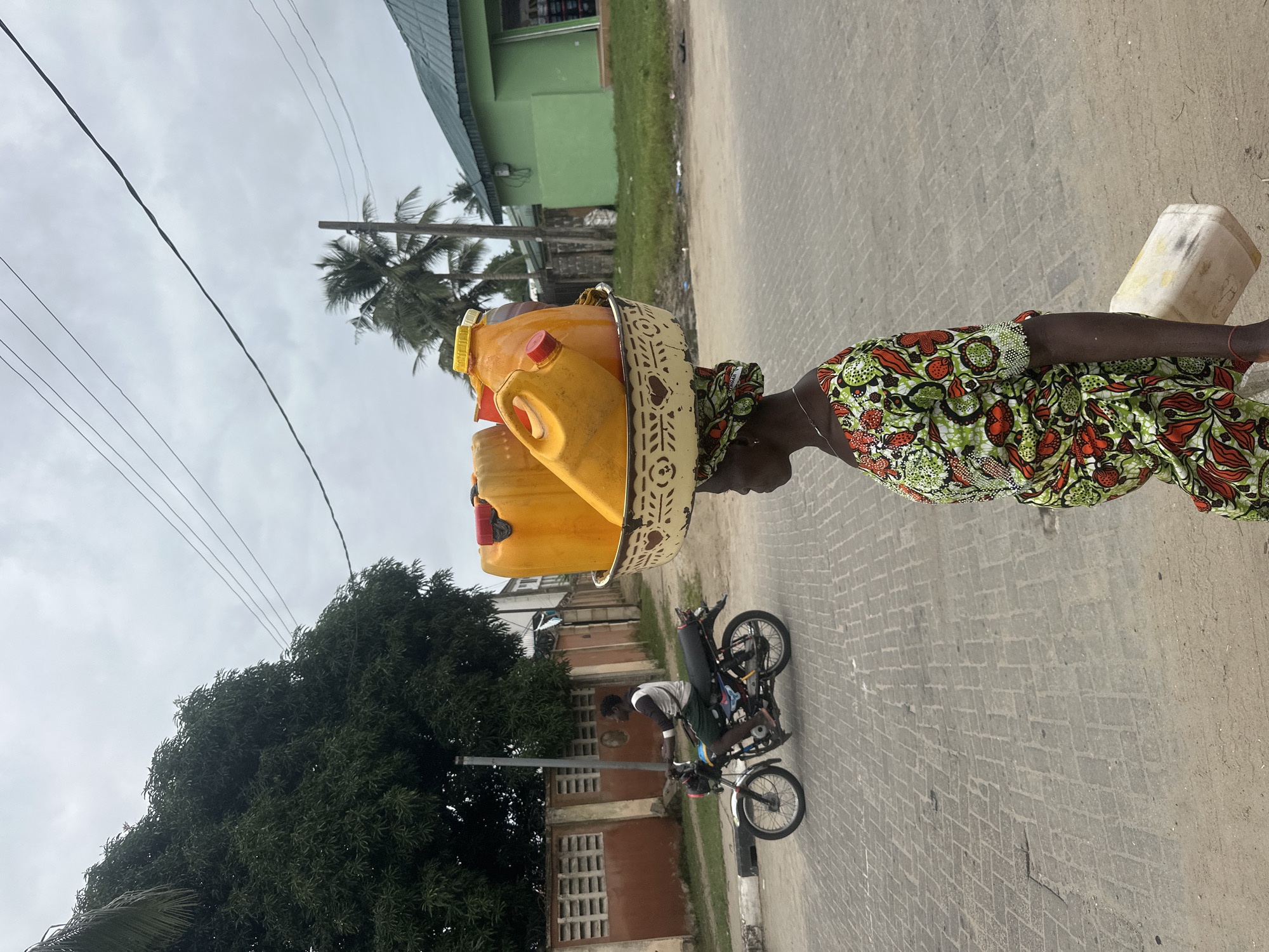 Morning street life and commerce in Badagry, Nigeria