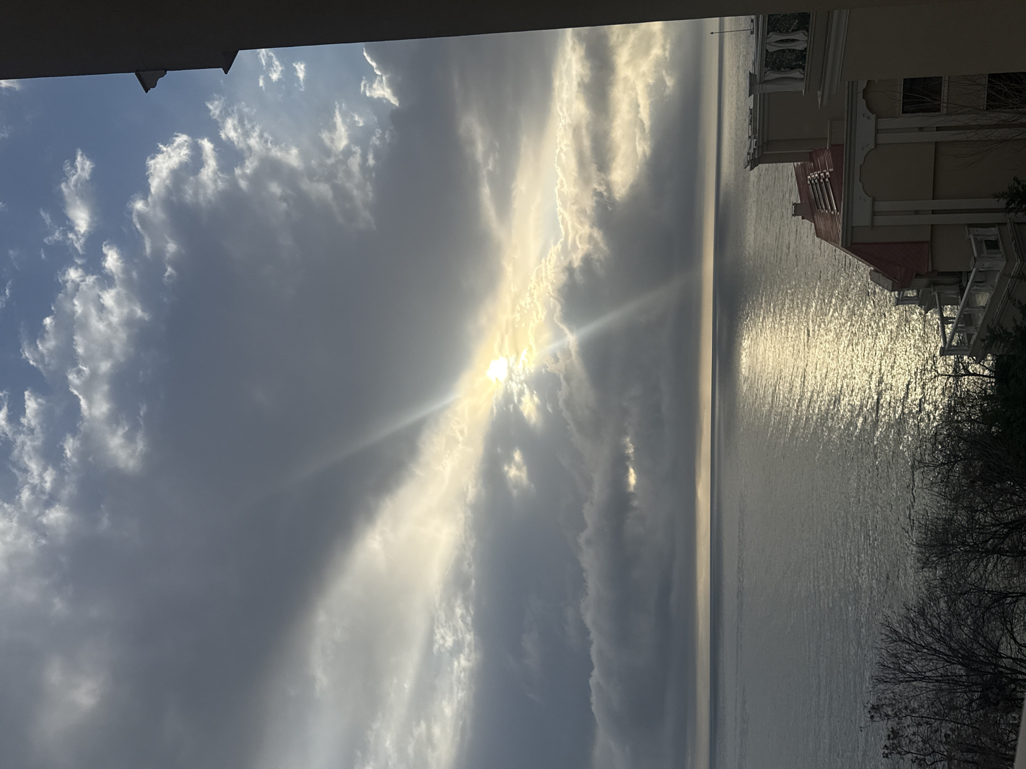 Dawn view of Black Sea captured from Varna balcony
