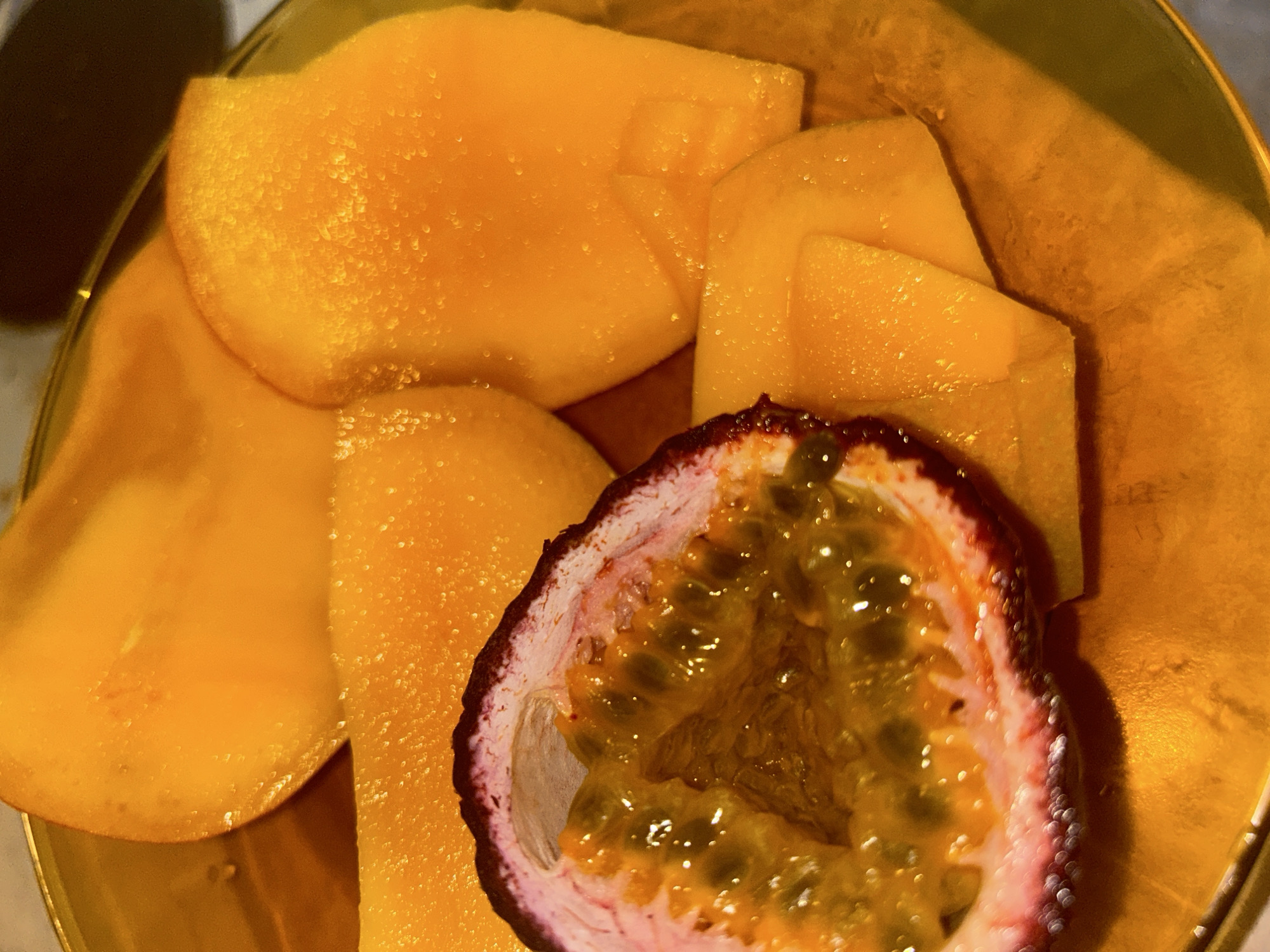 Tropical fruit plating captured in Varna, Bulgaria
