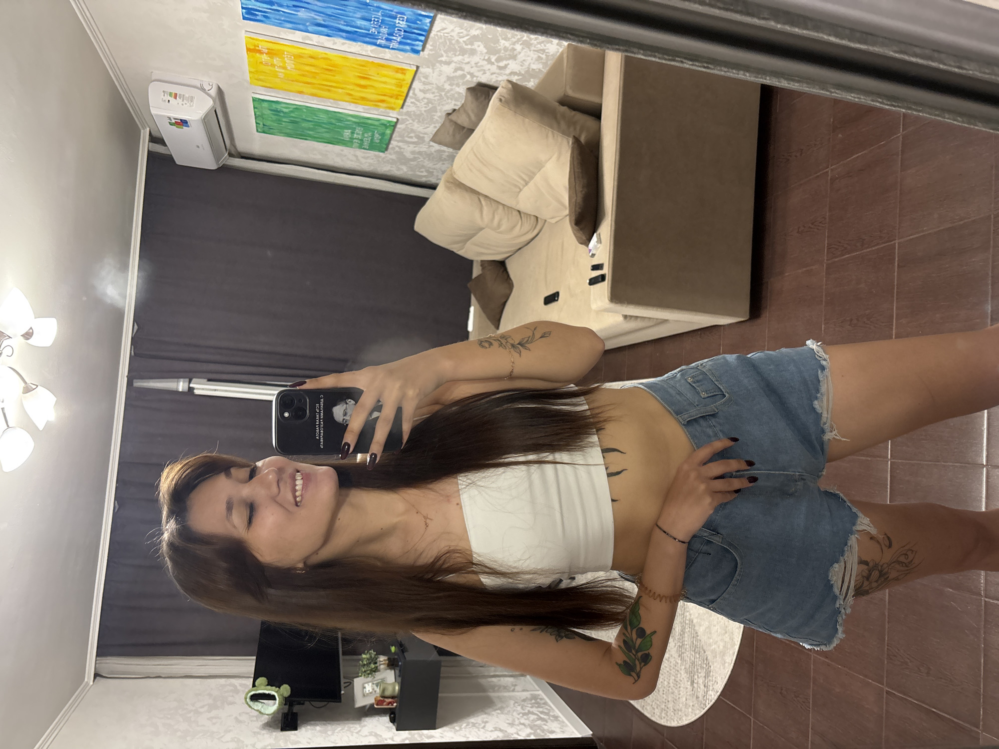 Mirror selfie session at home in Novokuznetsk, Russia