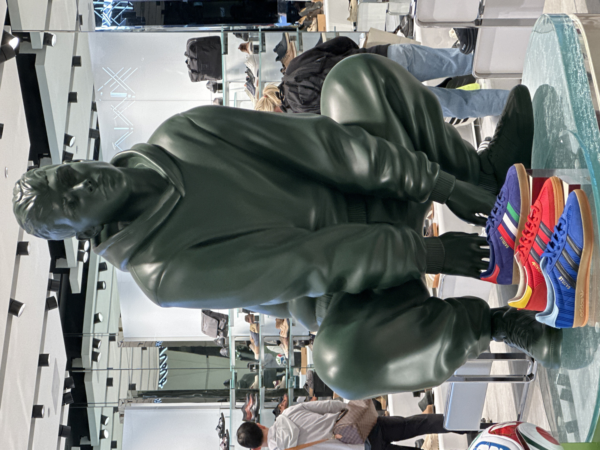 Hooded figure statue displayed in Burnaby retail store