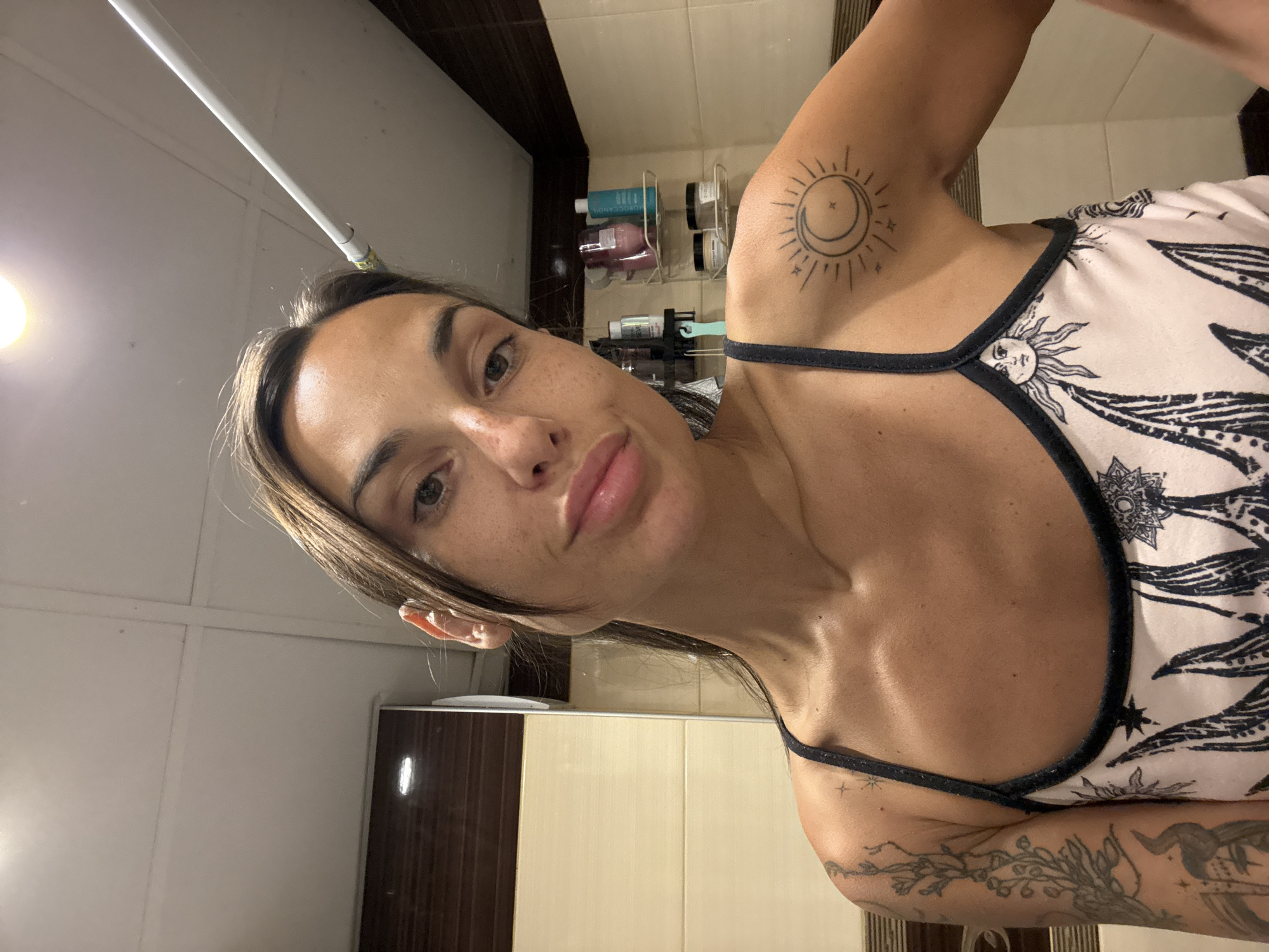 Bathroom selfie session with skincare in Pleven, Bulgaria