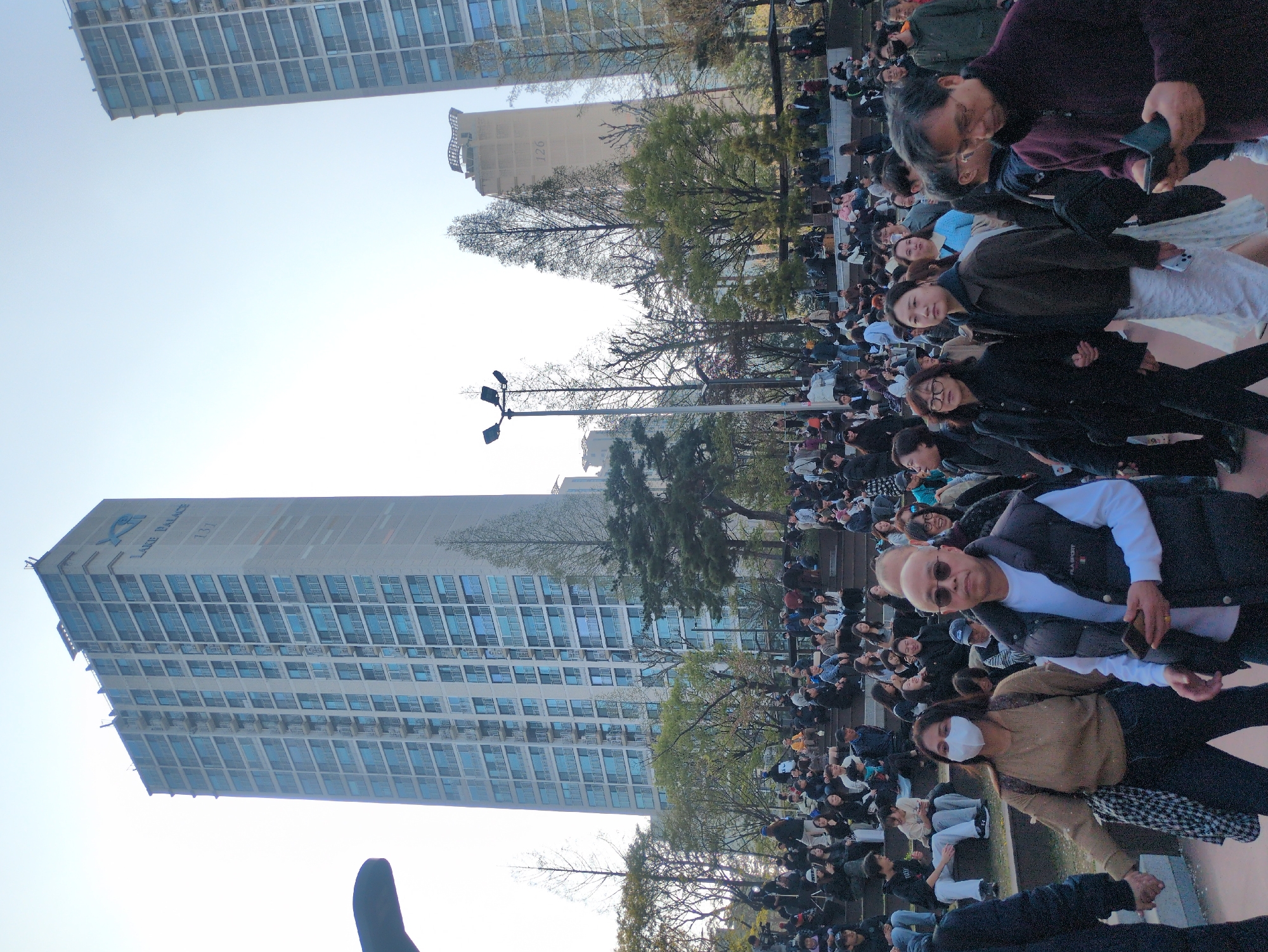 Seoul cherry blossom crowds gather at Seokchon Lake Park
