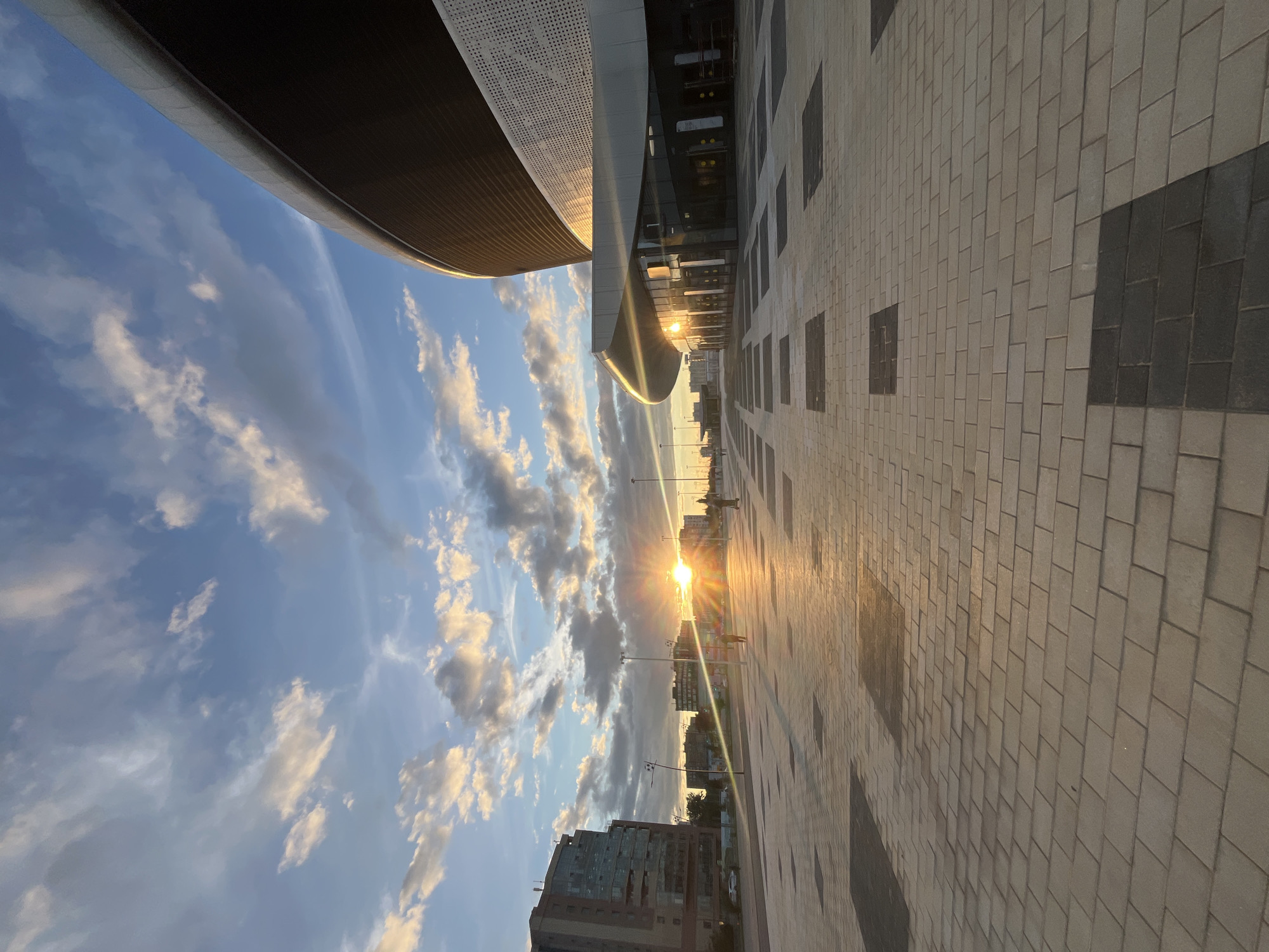 Nizhny Novgorod Stadium and plaza at sunset