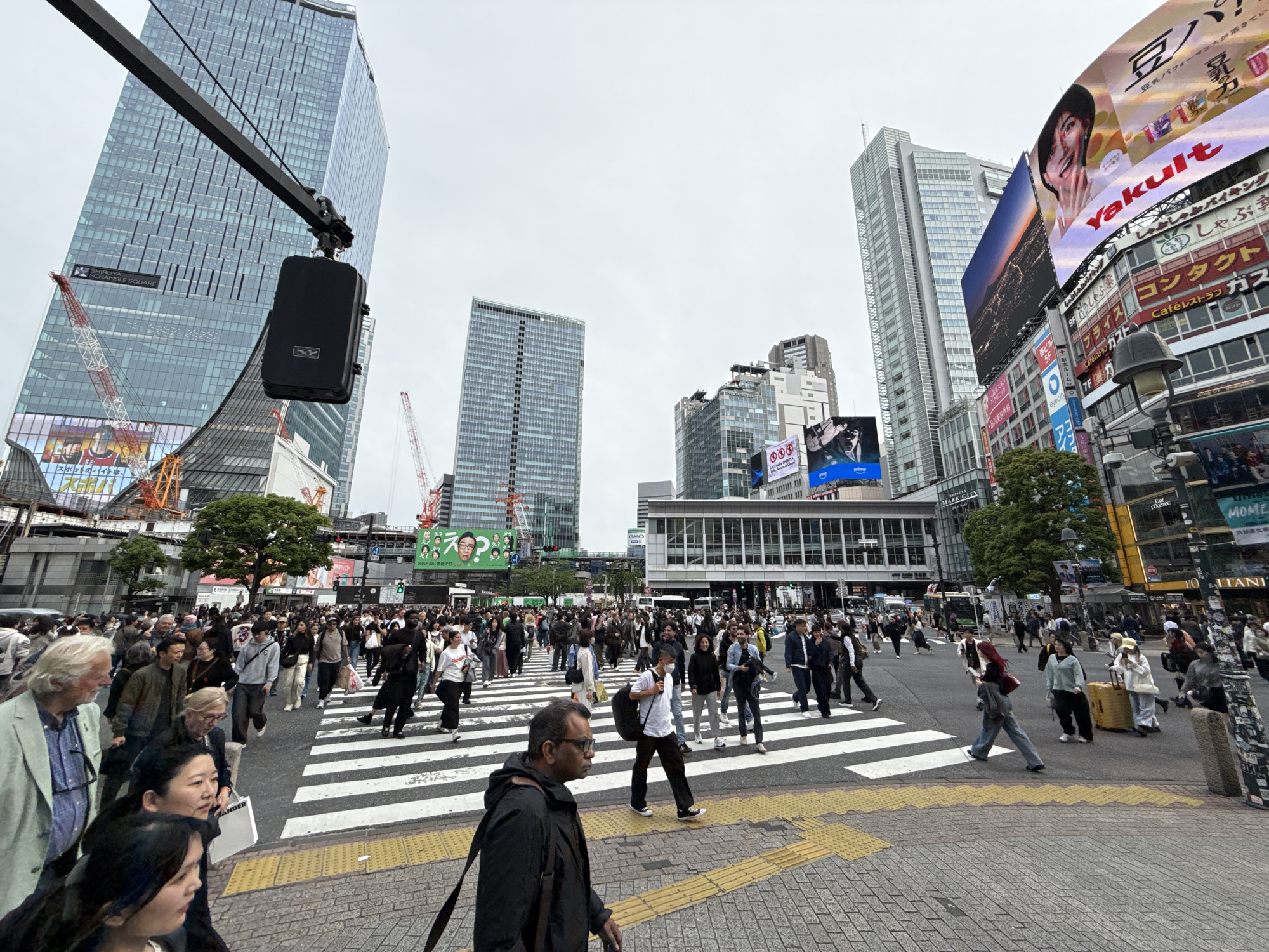 Morning pedestrian activity observed at Tokyo's Shibuya Crossing