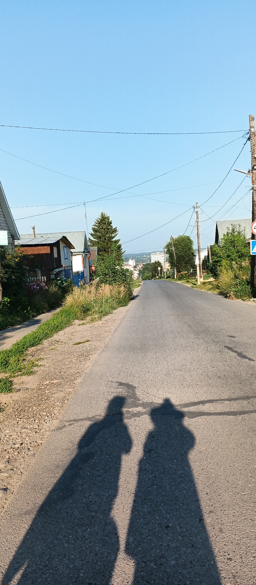 Summer afternoon in a quiet Izhevsk residential neighborhood