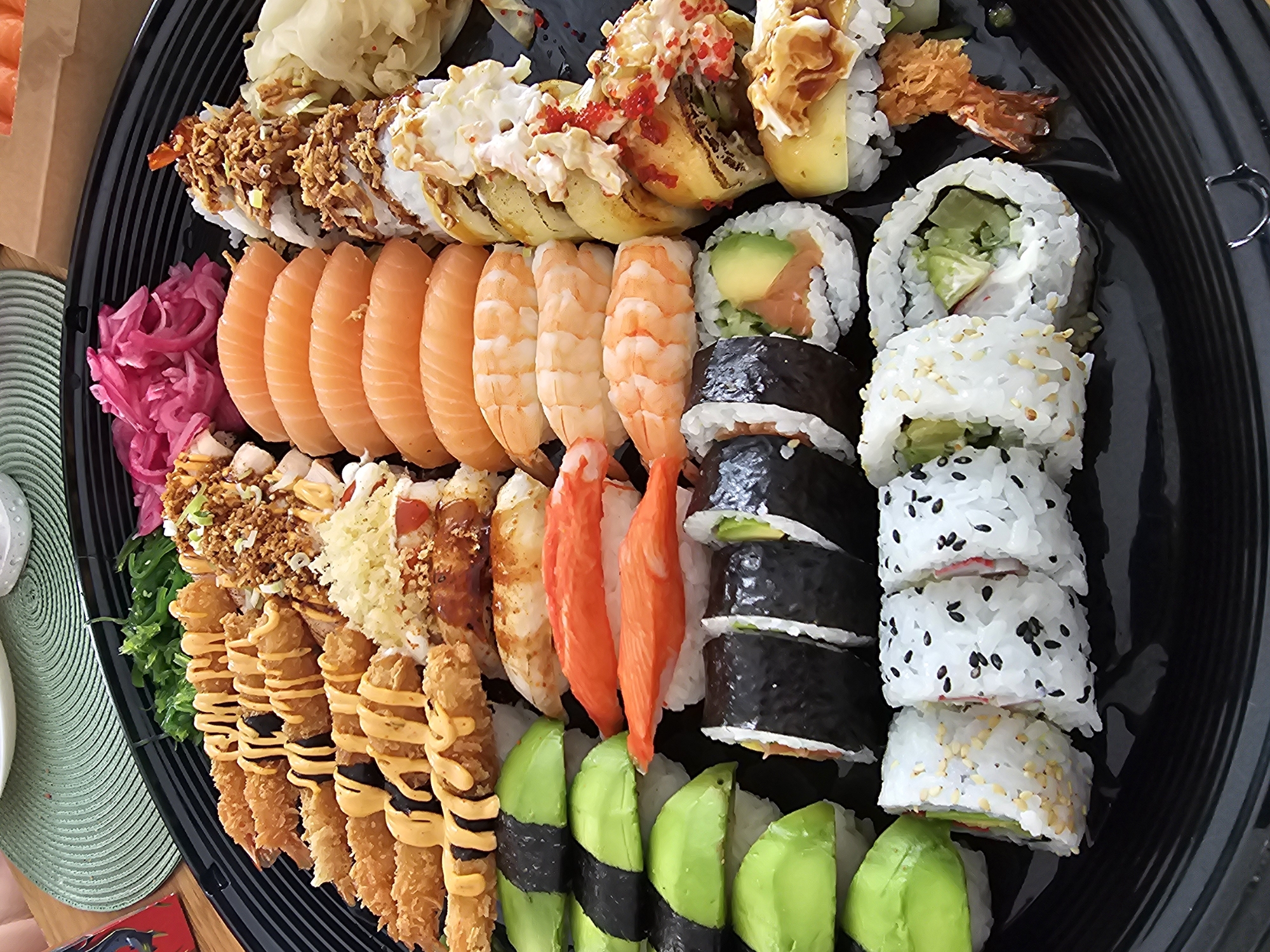 Sushi and sashimi spread in Smålandsstenar, Sweden