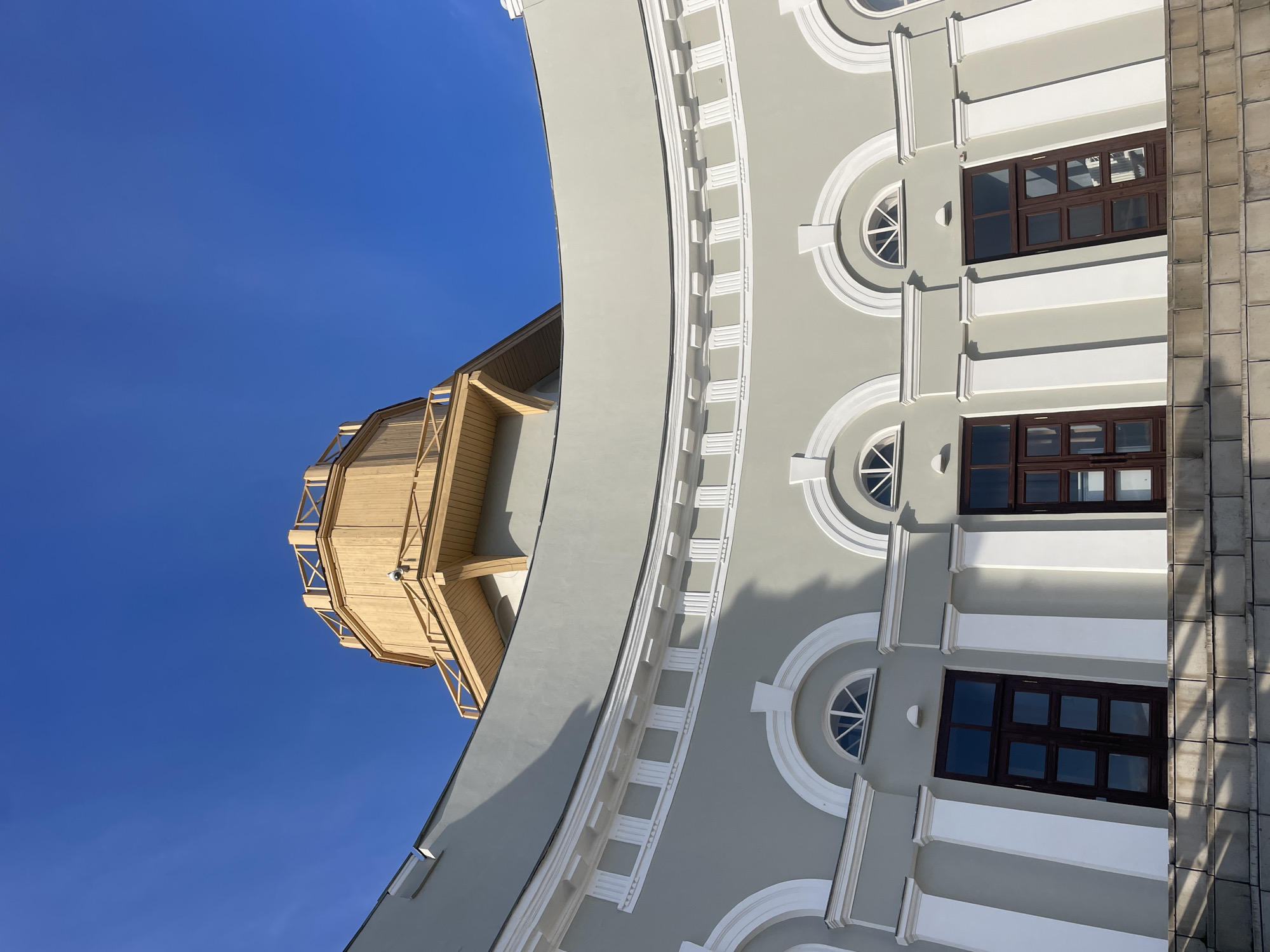 Architectural sightseeing documented in central Kazan under clear skies