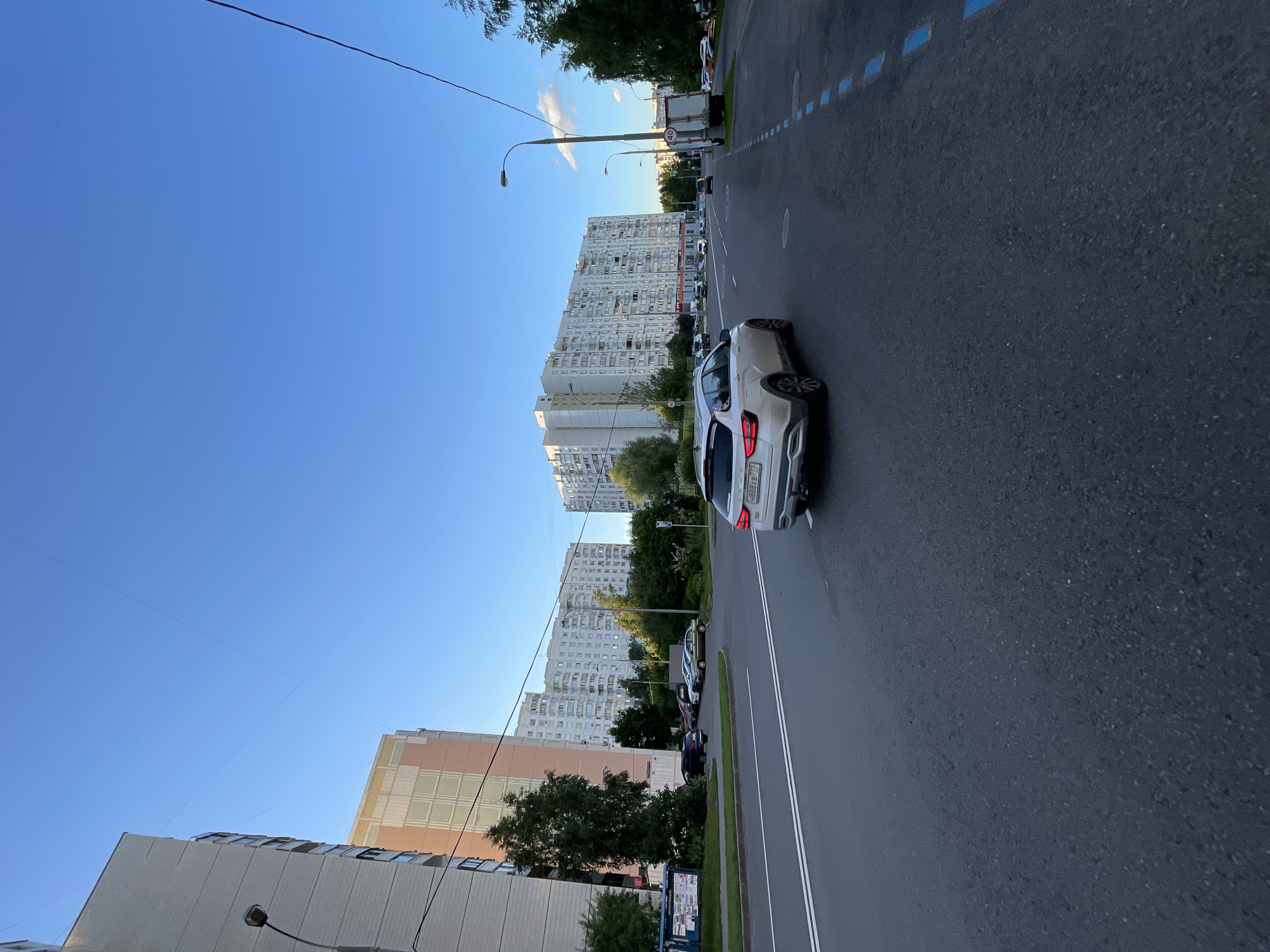 Quiet summer evening in a Moscow residential district