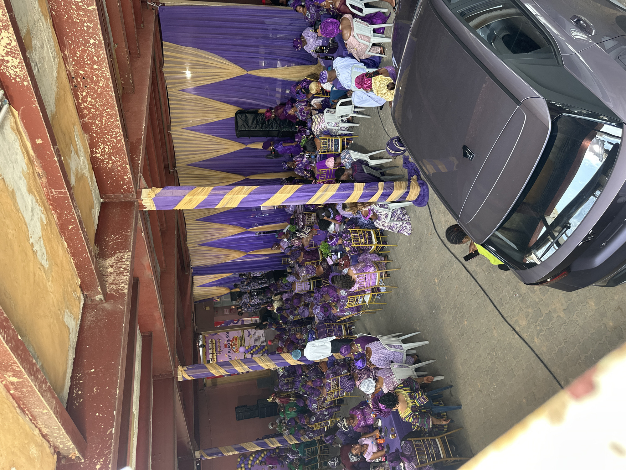 Audio production setup documented in Lagos with equipment, crew