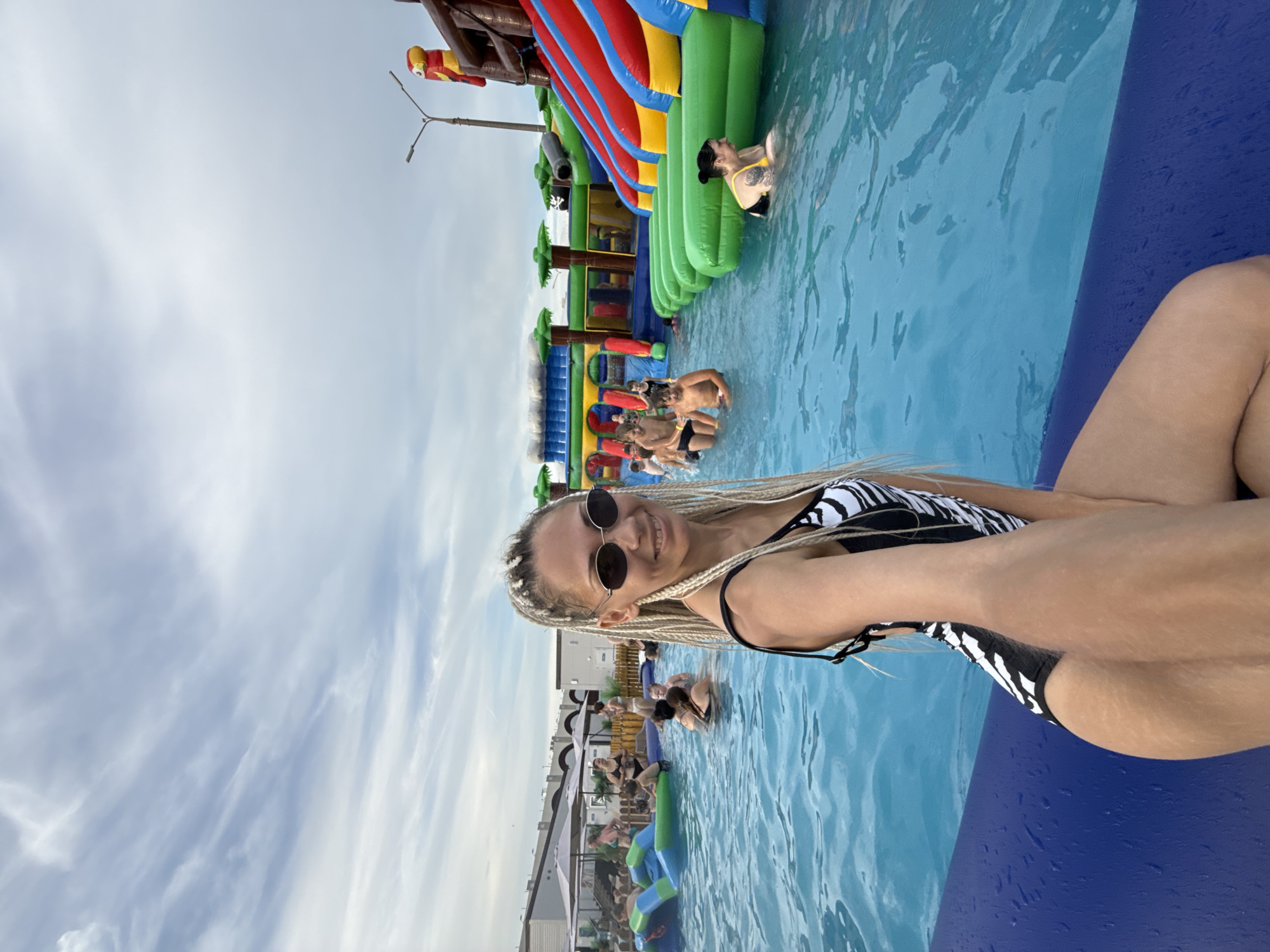 Lazy afternoon at a Russian water park in July