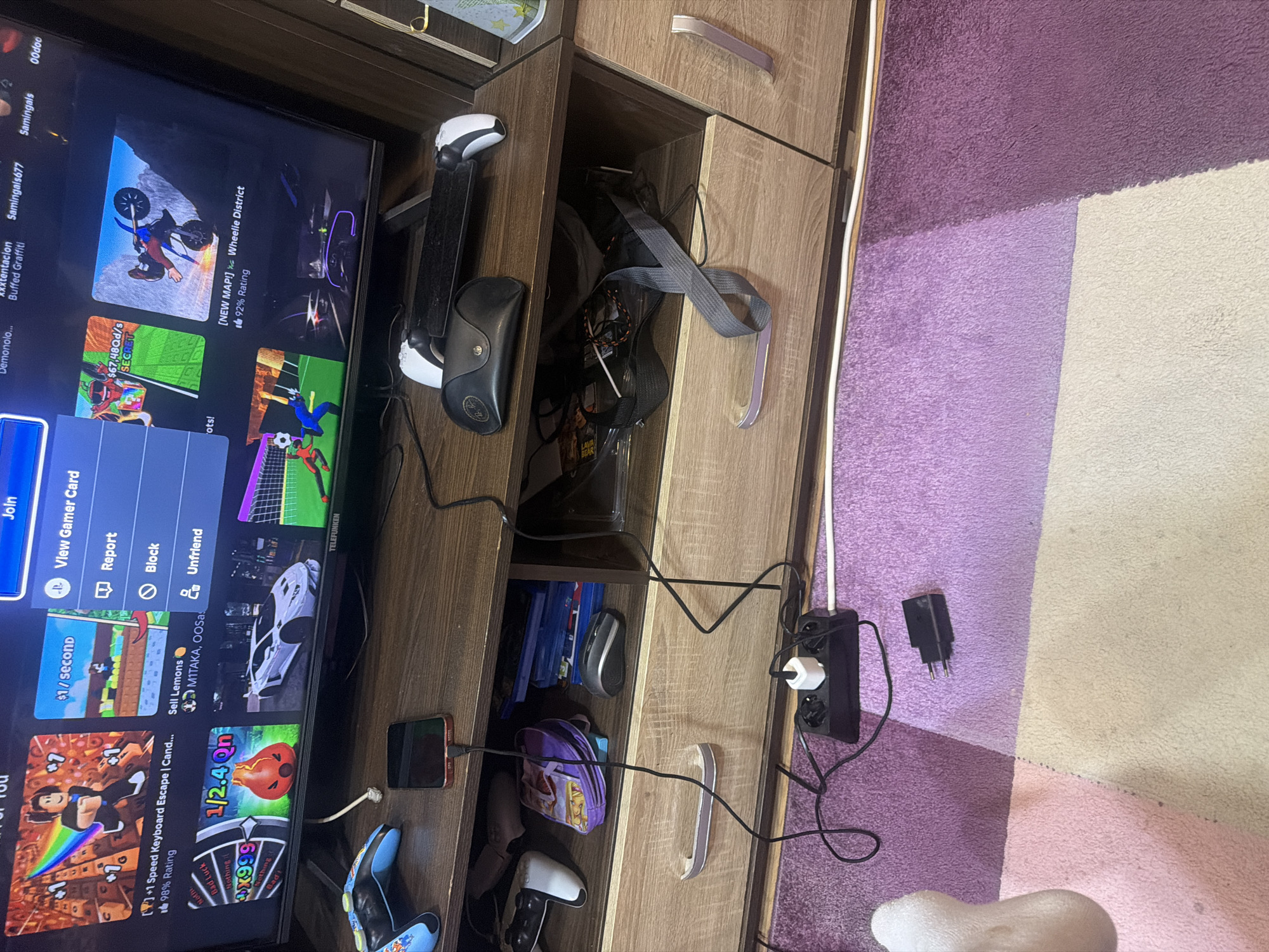 Child Gaming Session Captured in Home Entertainment Setup