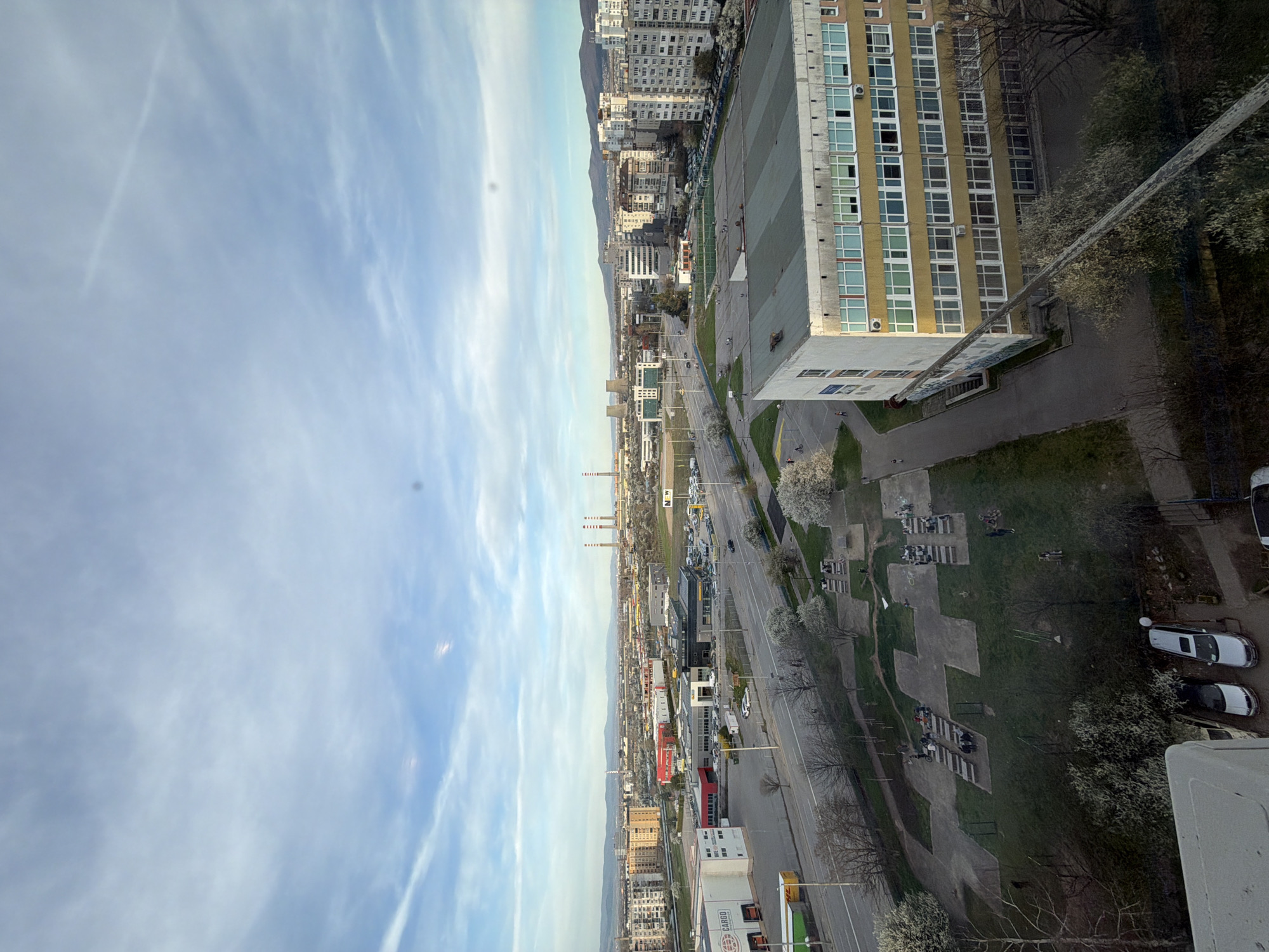 Dual perspectives captured in Sofia: cityscape and indoor portrait