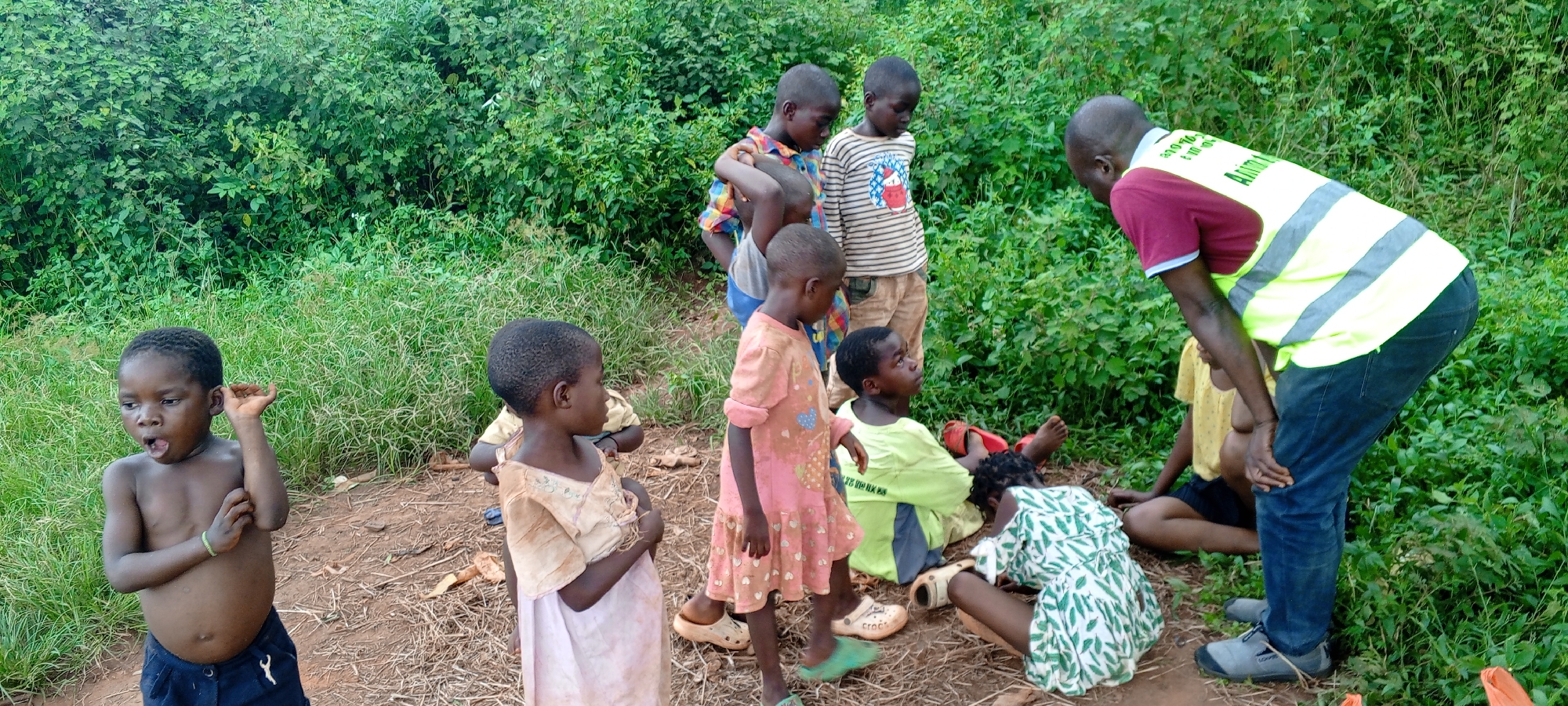 Children play traditional games and soccer in rural Congo