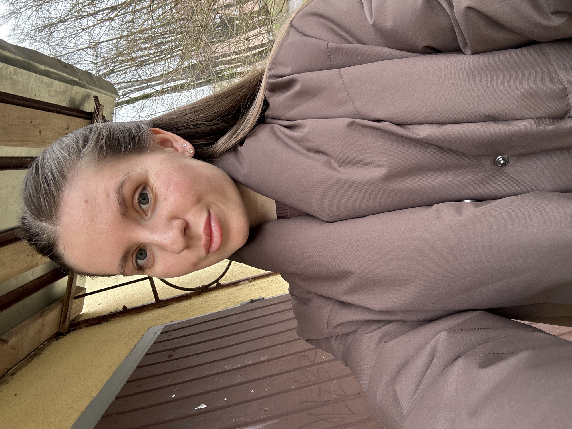 Woman photographed in park area in Klin, Russia