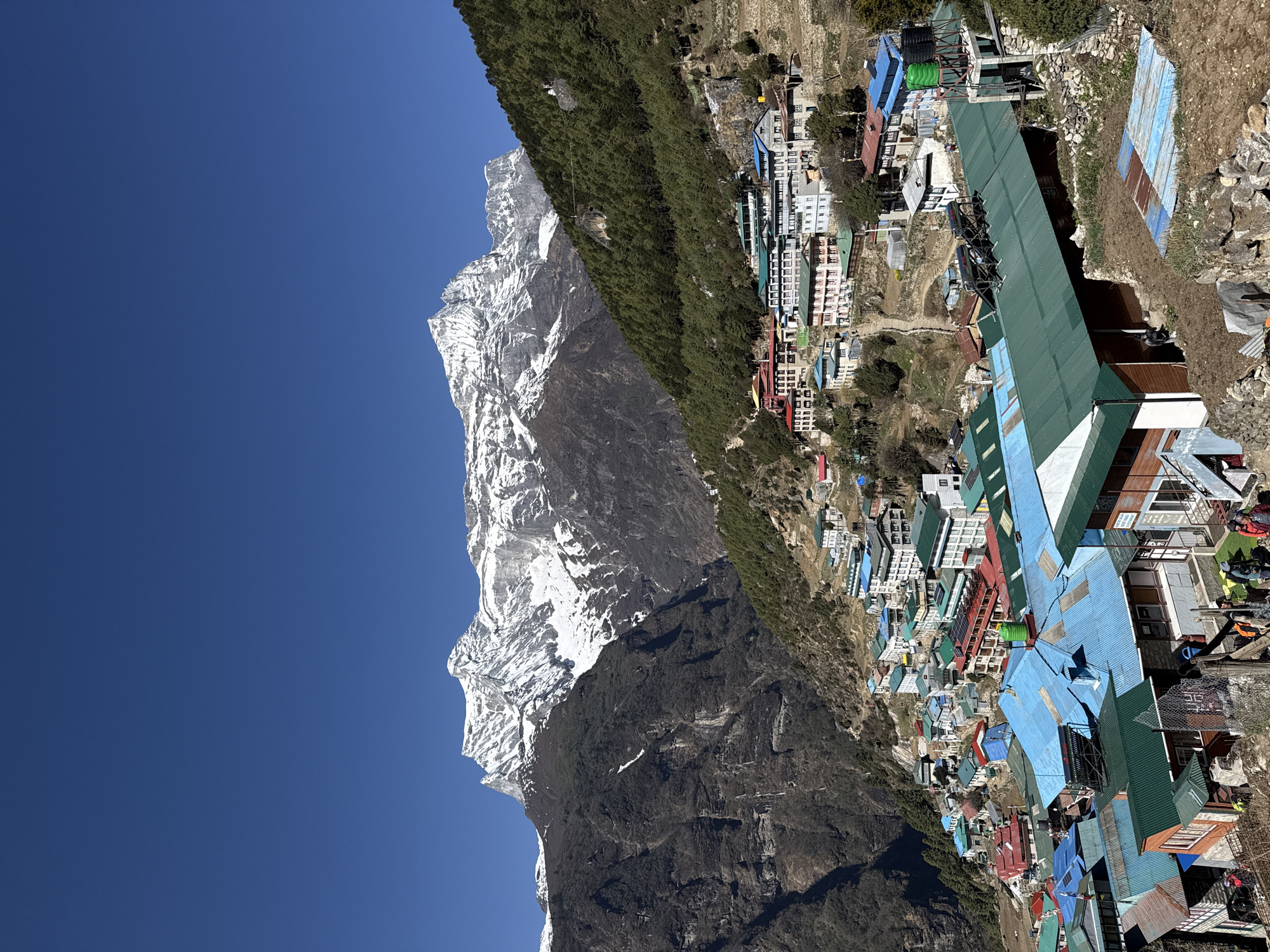 Mountain vistas and village life documented near Namche, Nepal