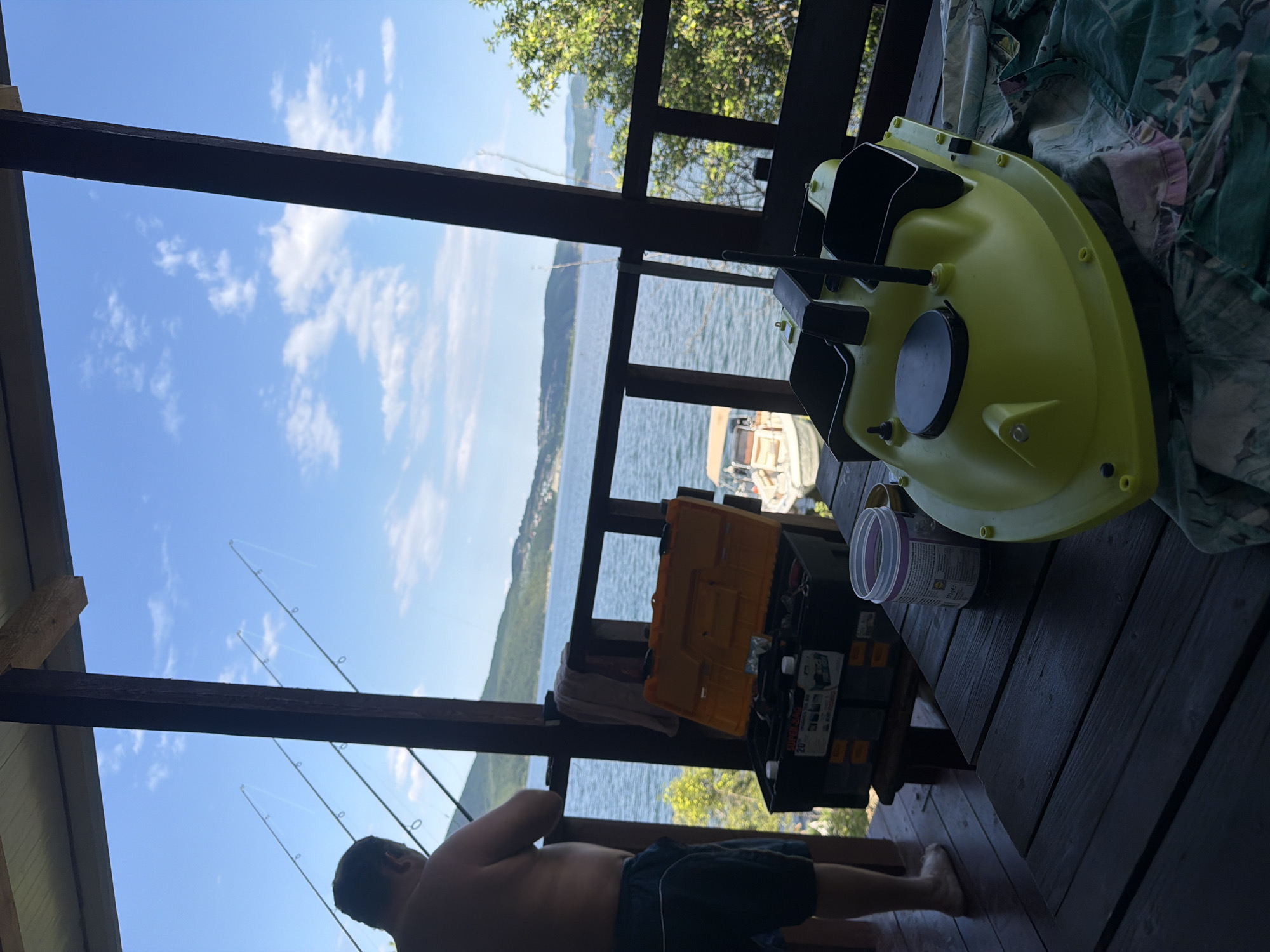 Lazy afternoon at a lakeside dock in Zvanika, Bulgaria