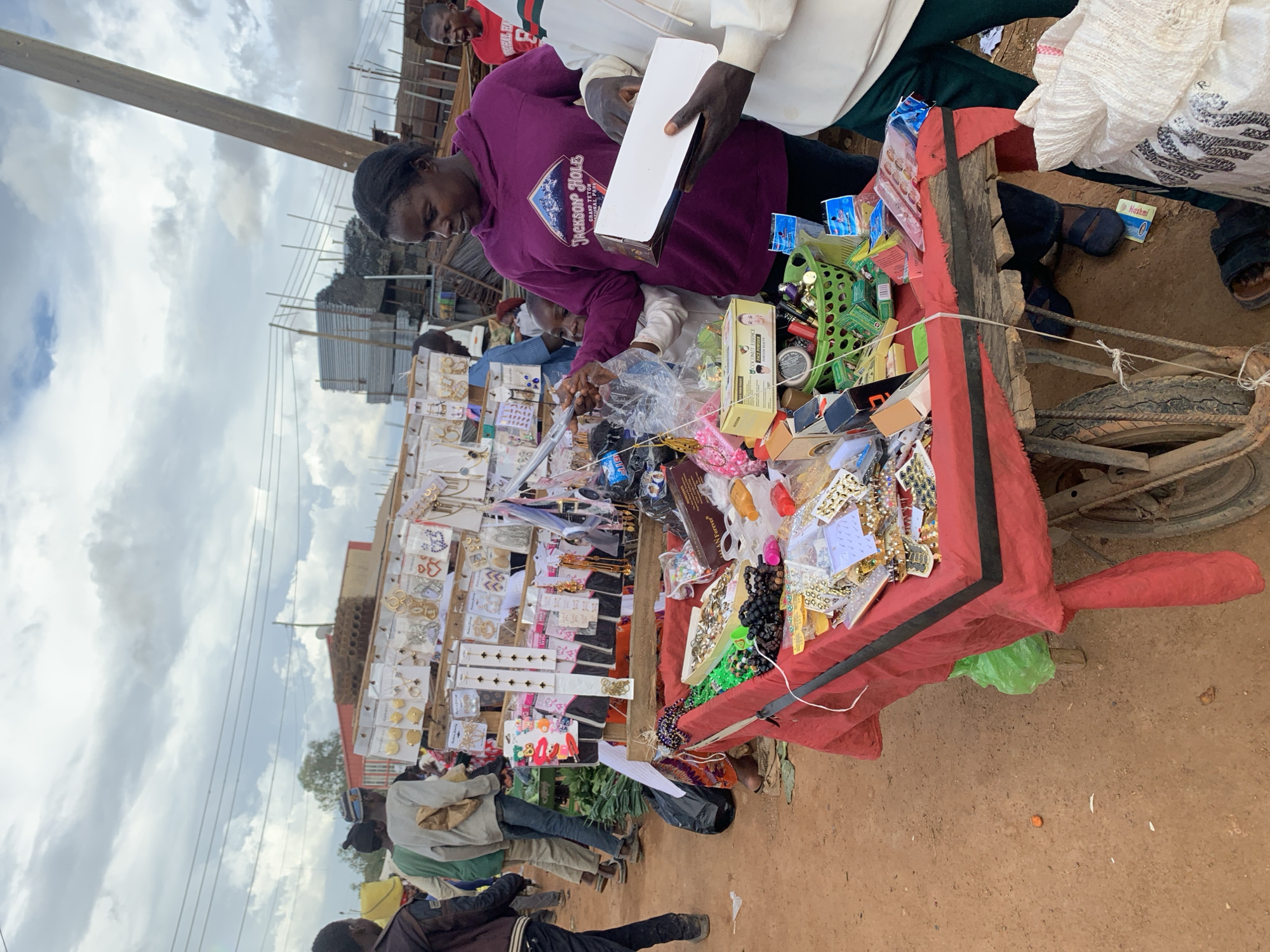 Busy street market day in Gura Top, Nigeria