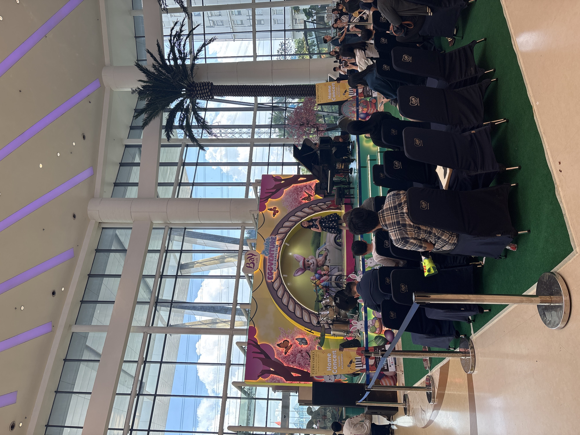 Morning shoppers and Easter event at Jakarta mall