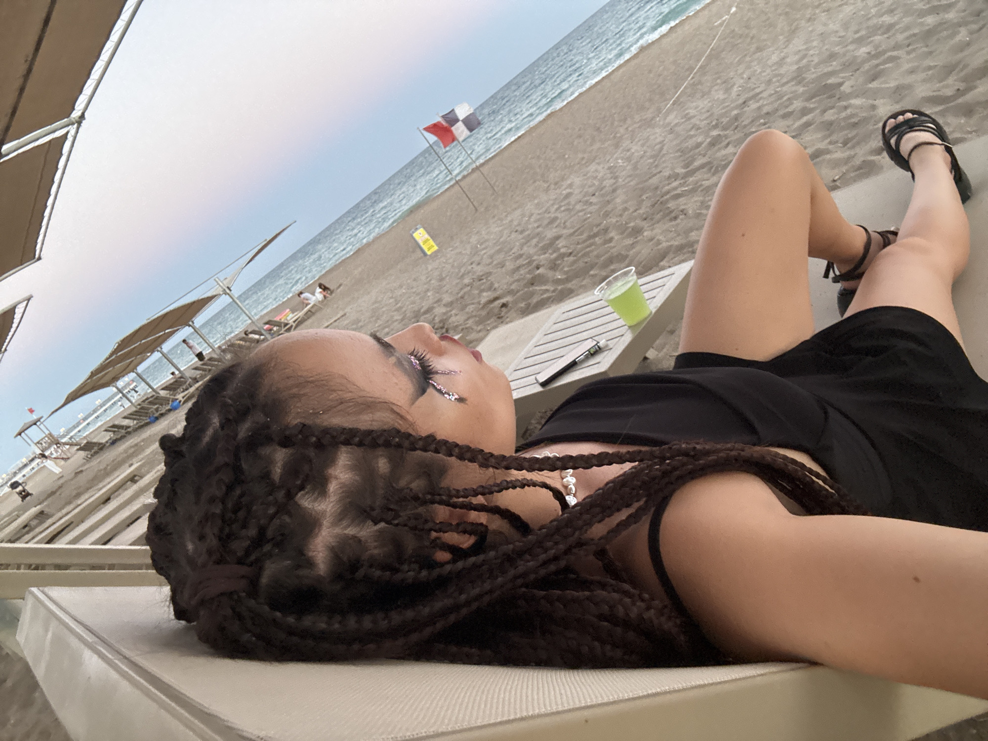 Sunset beach lounging in Serik, Turkey