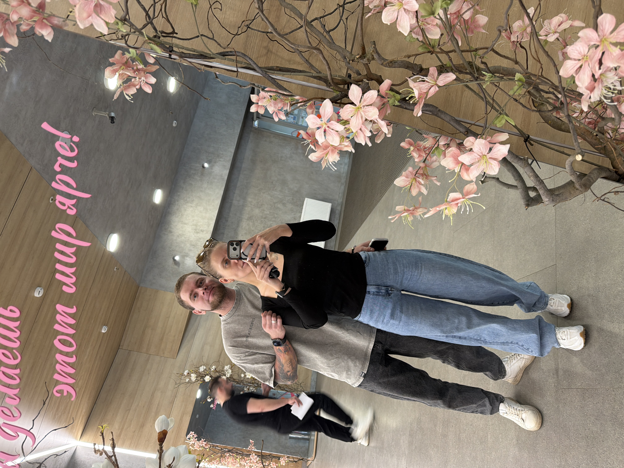 Couple spends morning browsing bookstore, mall in Izhevsk, Russia