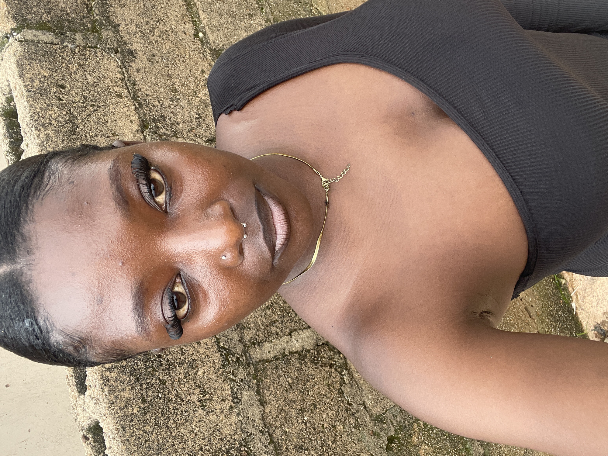 Close-up portrait shot lying down, Jos, Nigeria.