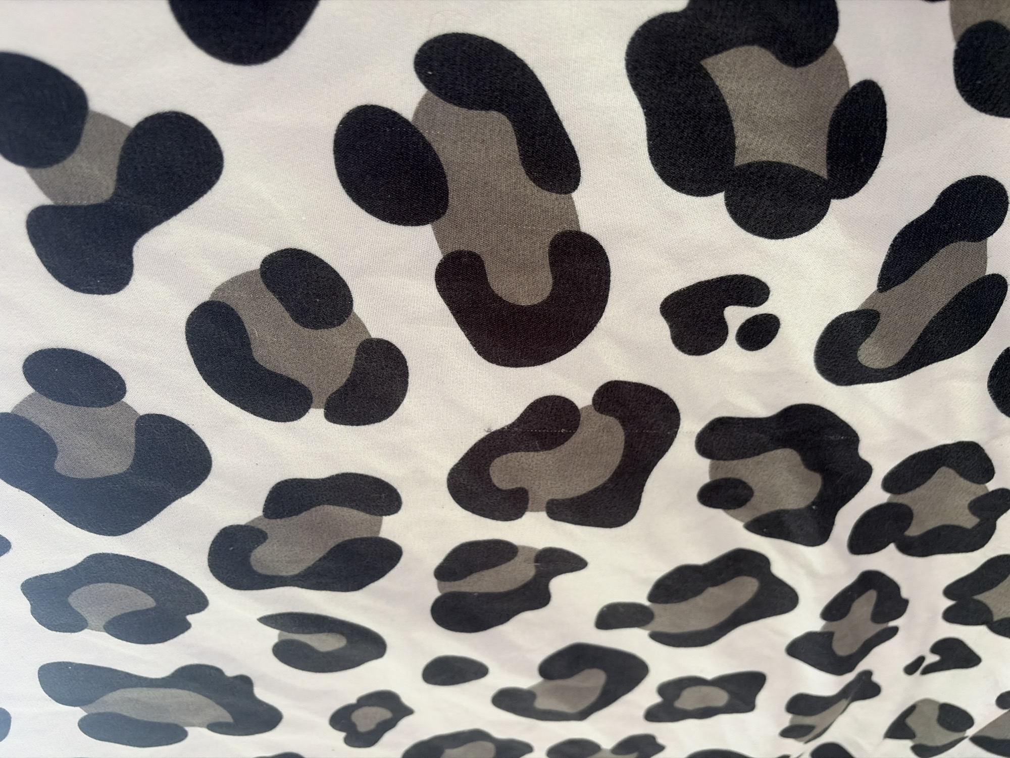Leopard fabric and blooming yucca, close up in Baurene