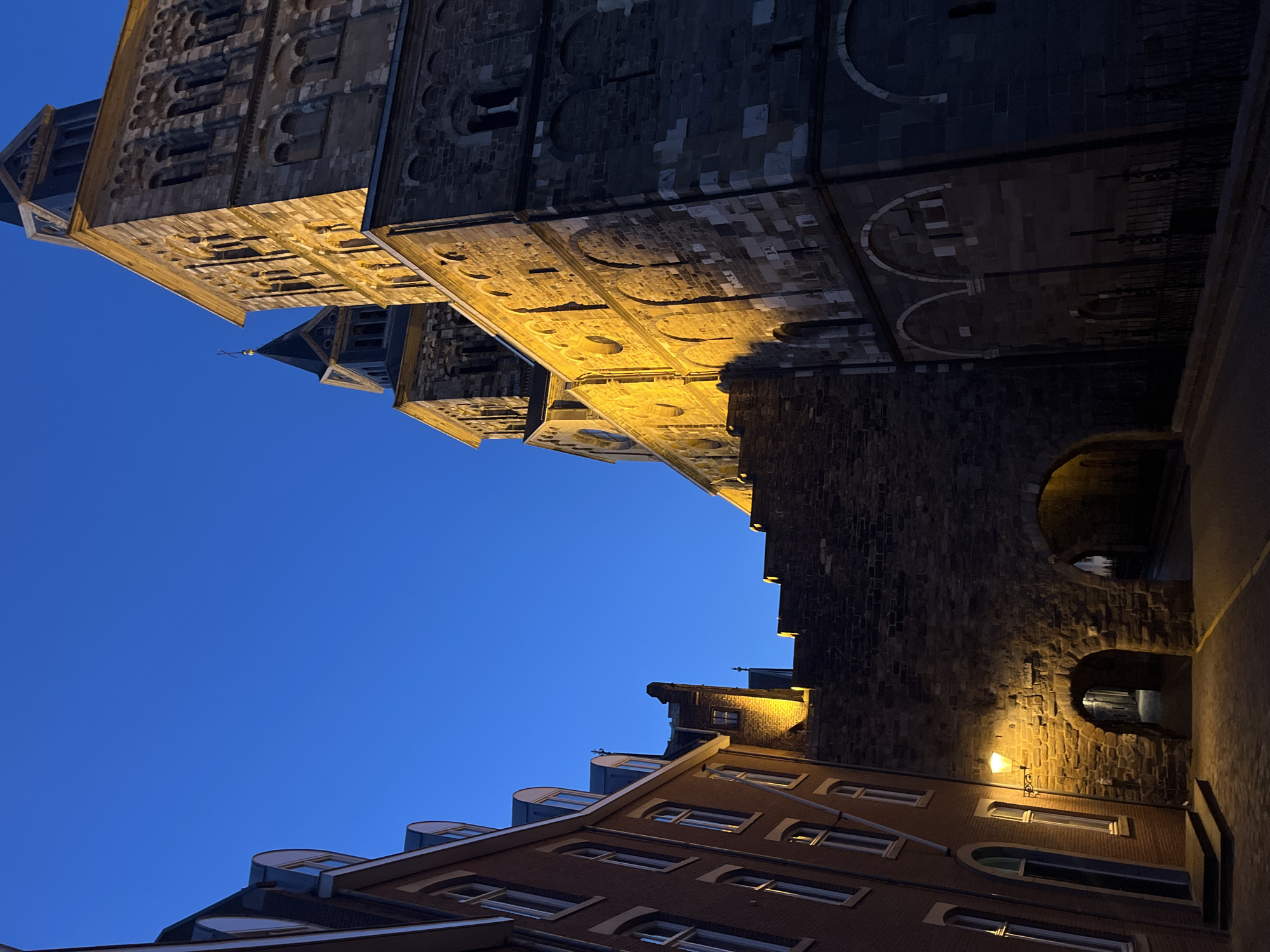 Historic Maastricht churches photographed at dusk by witnesses
