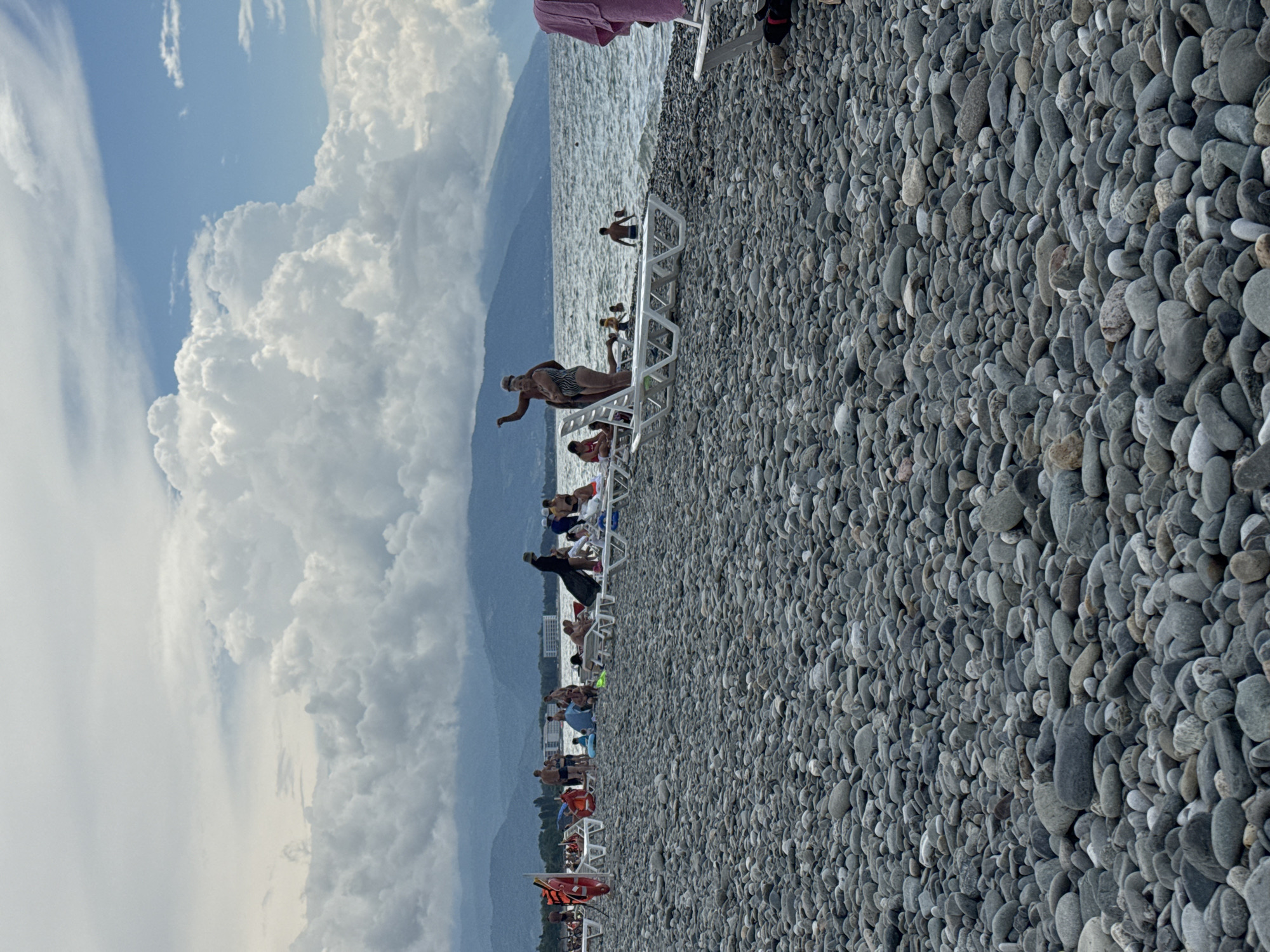 Black Sea beach morning in Sirius under dramatic summer skies