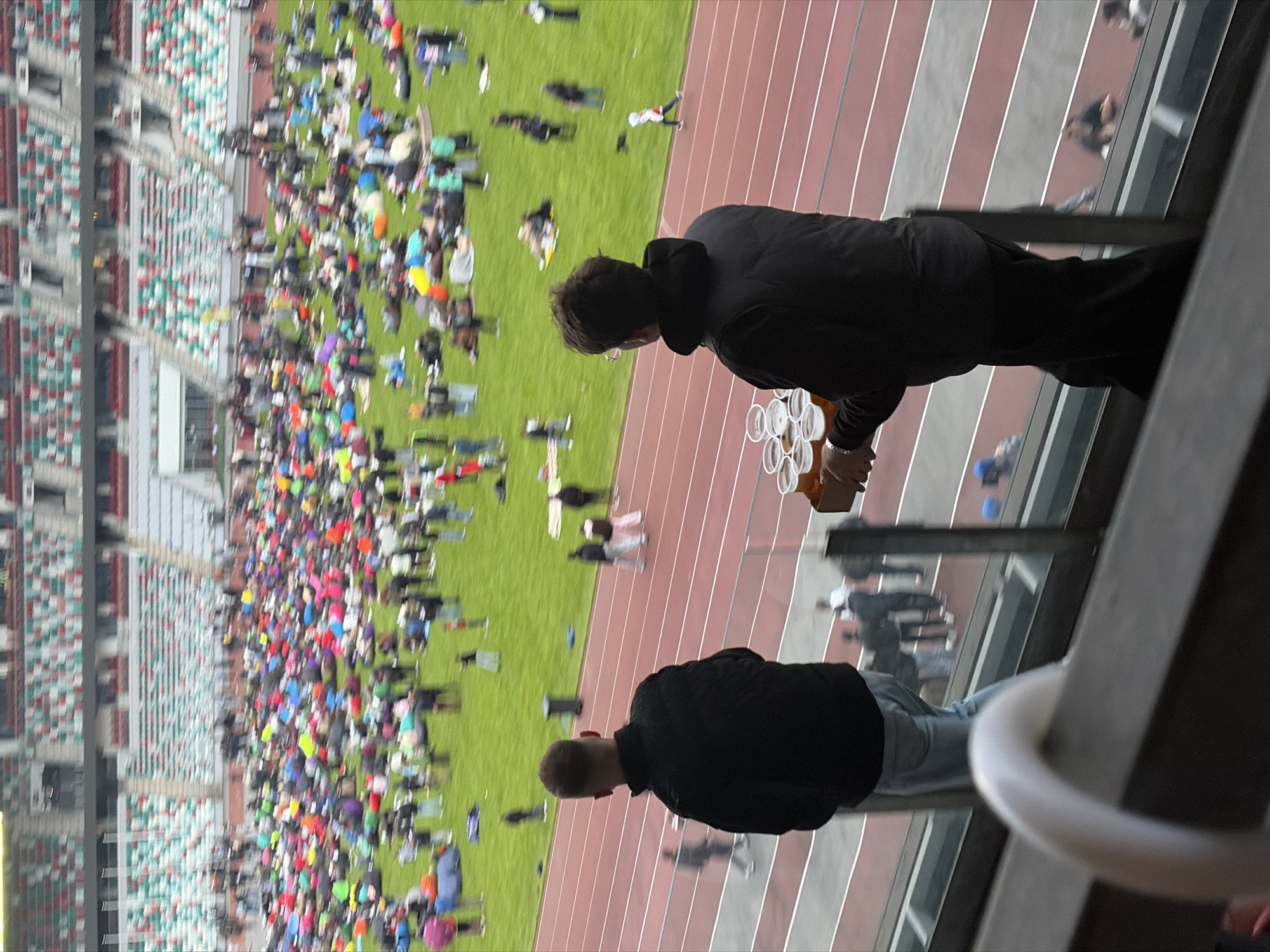 Crowds gather at Minsk stadium for PSG-Arsenal viewing party