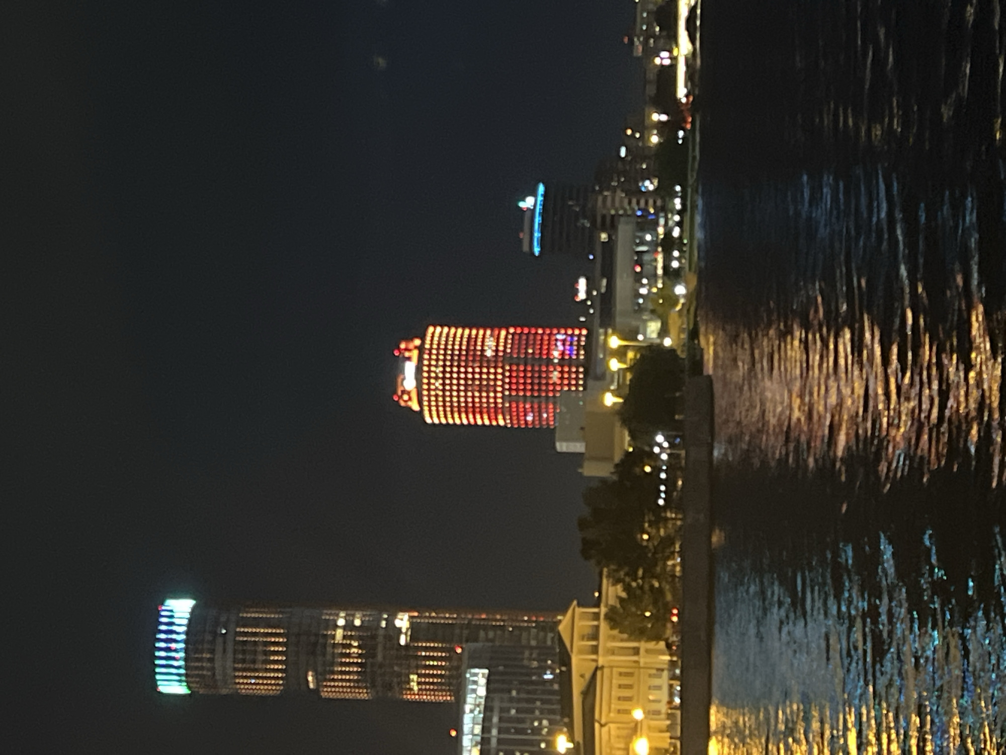 Summer night on Yekaterinburg's Iset River embankment