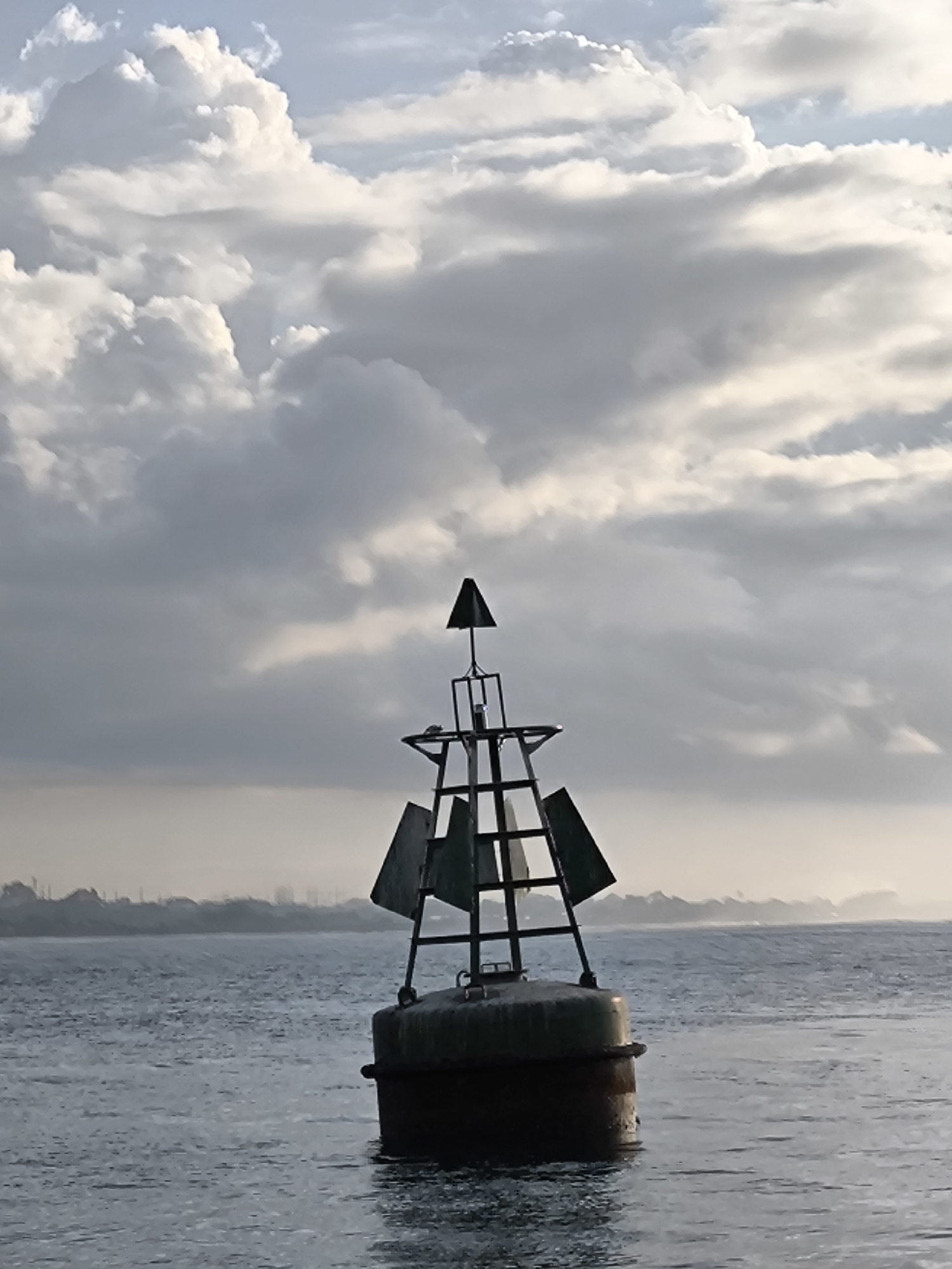 Navigational buoy spotted in calm waters near Denpasar